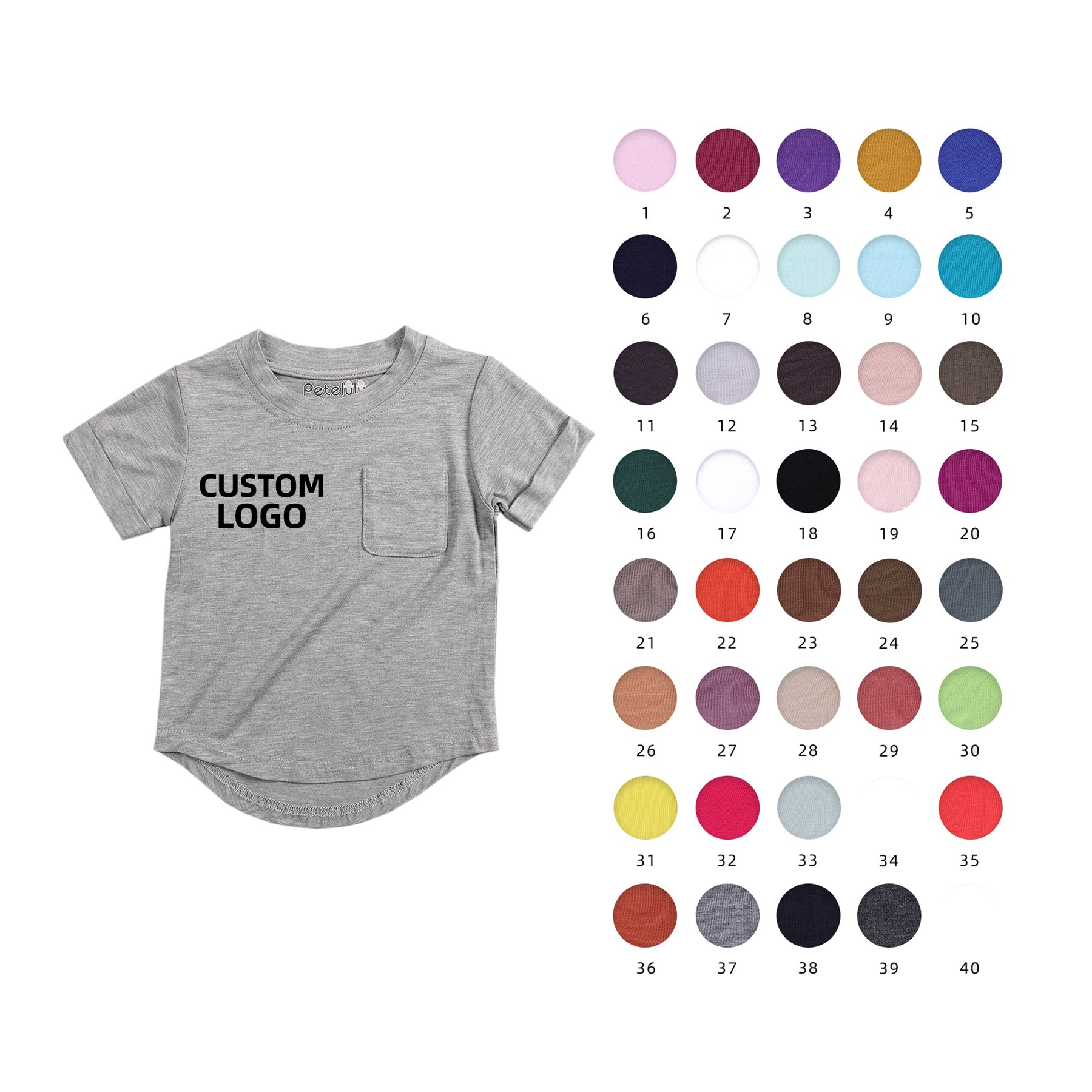 T Shirts Tops Solid Tee Children Boy Oversize Kids Clothing Blank Bamboo Infant Custom Summer for Child Baby Clothes Support
