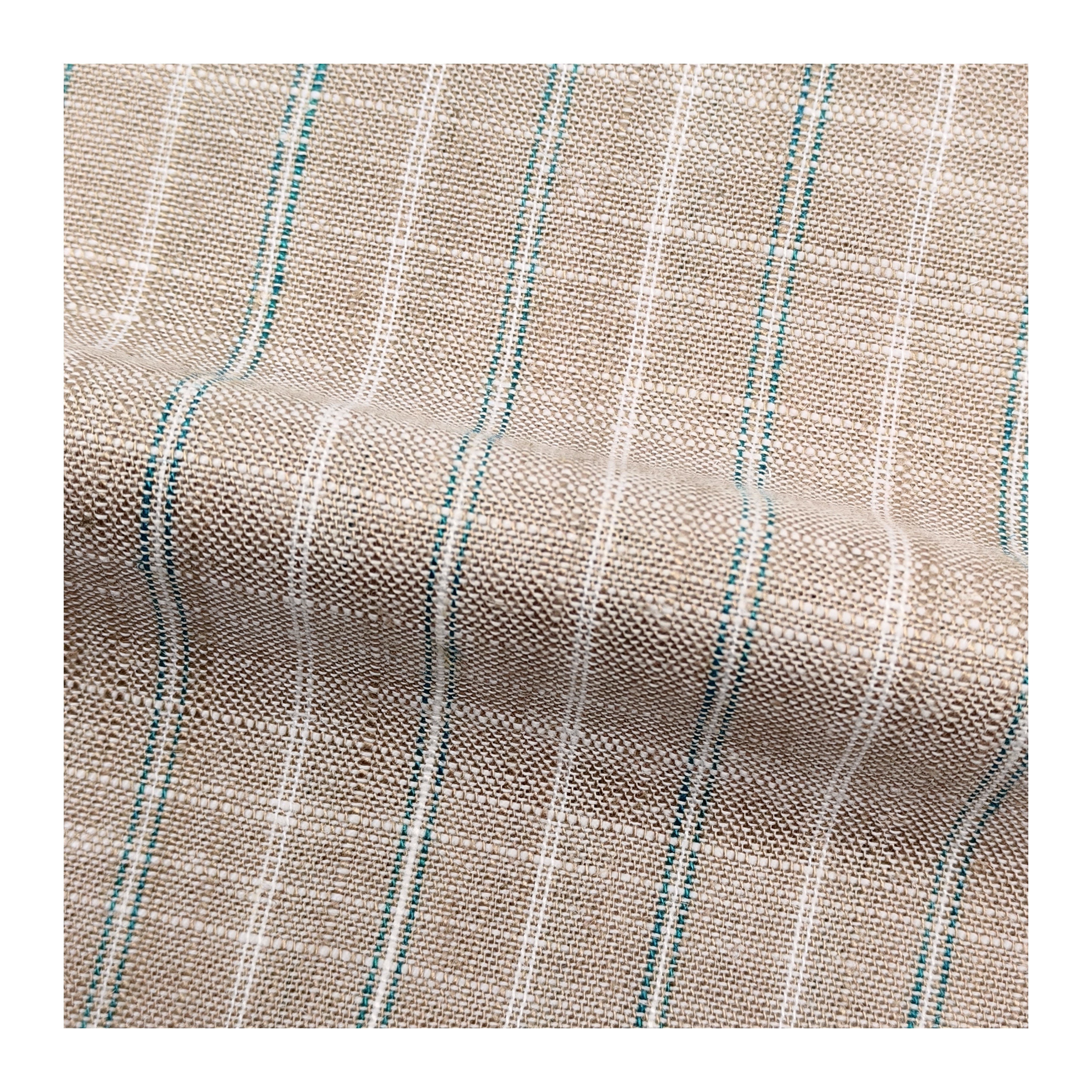 Natural Linen Fabric stripe Woven Fabric Cotton5% Linen15% Royan30% Poly50% Plain eco-friendly fabric for clothing