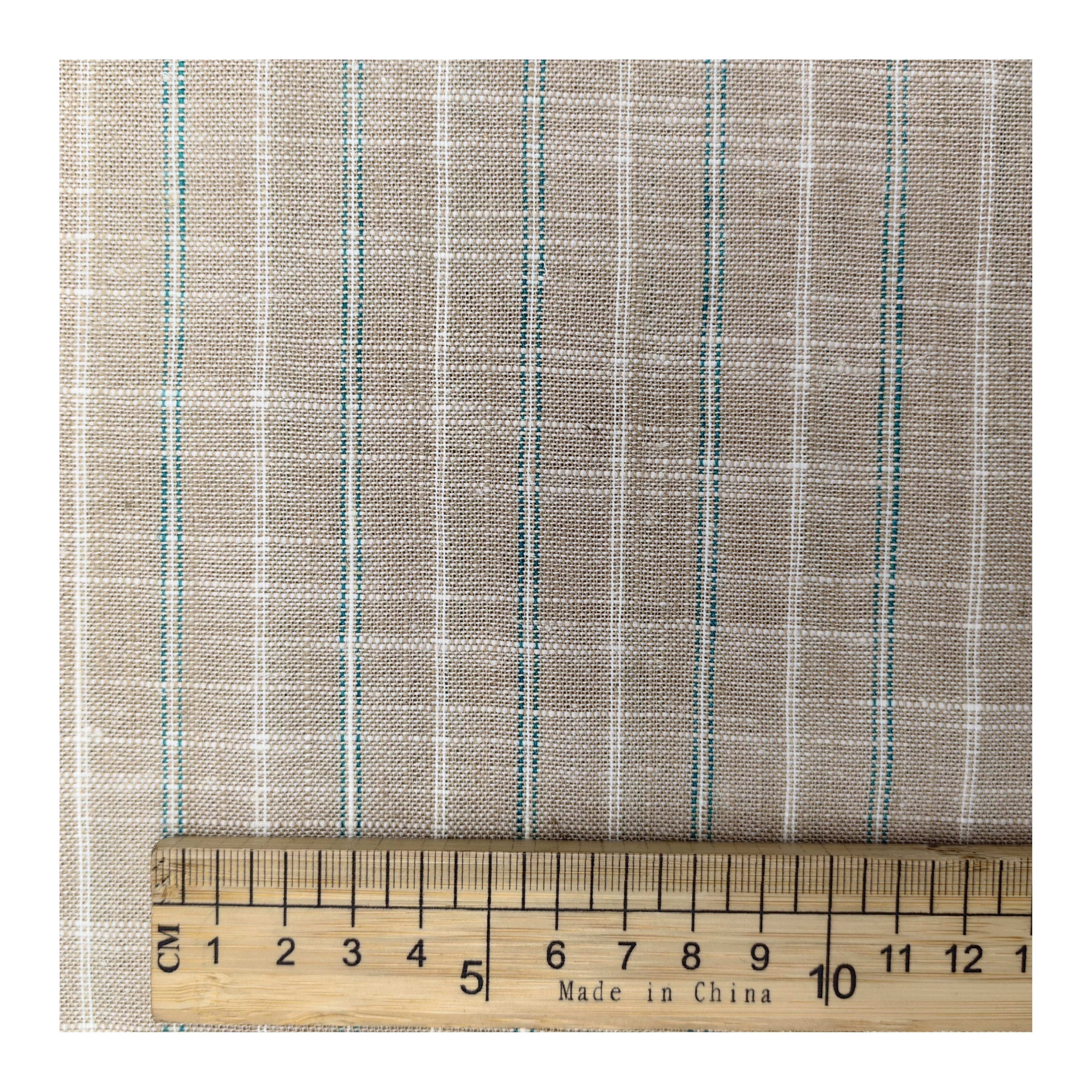 Natural Linen Fabric stripe Woven Fabric Cotton5% Linen15% Royan30% Poly50% Plain eco-friendly fabric for clothing