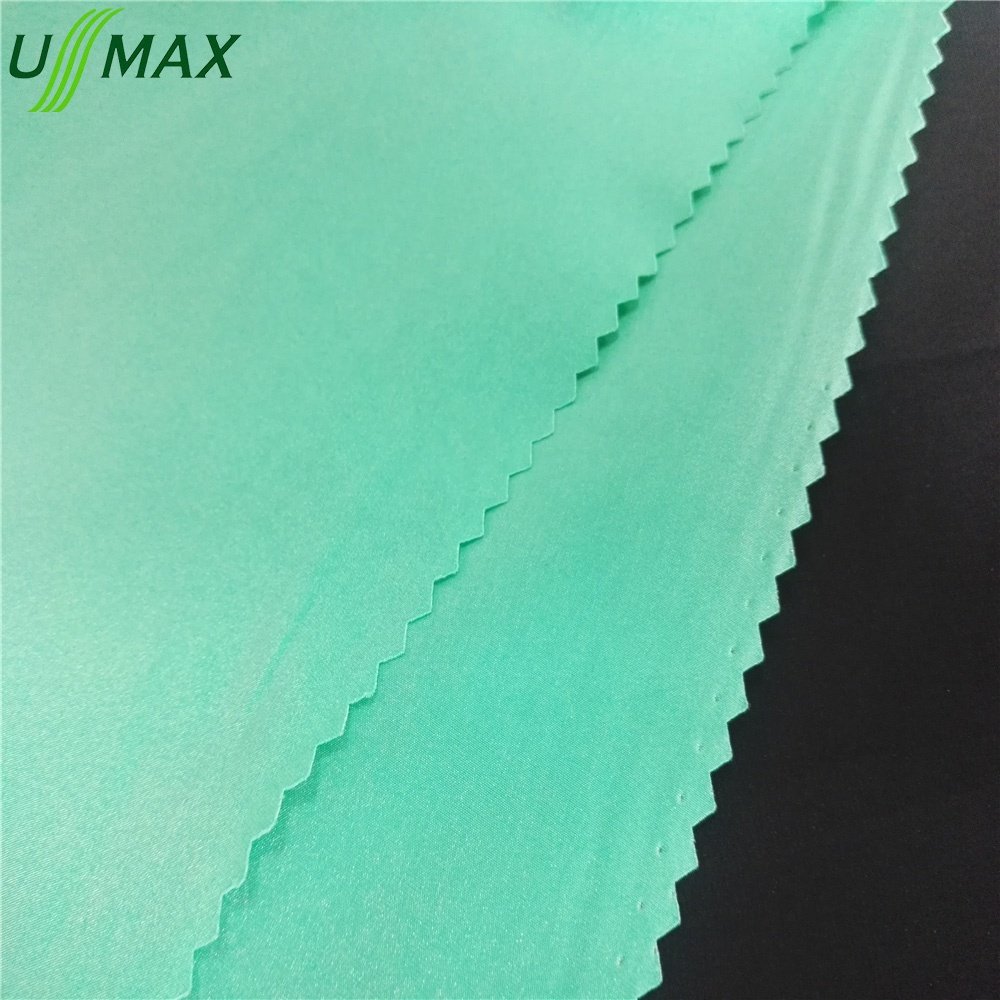 High quality 50d*50d 125gsm black 100% Polyester Taffeta T400 4 ways mechanical Spandex Stretch Elastic plain woven fabric