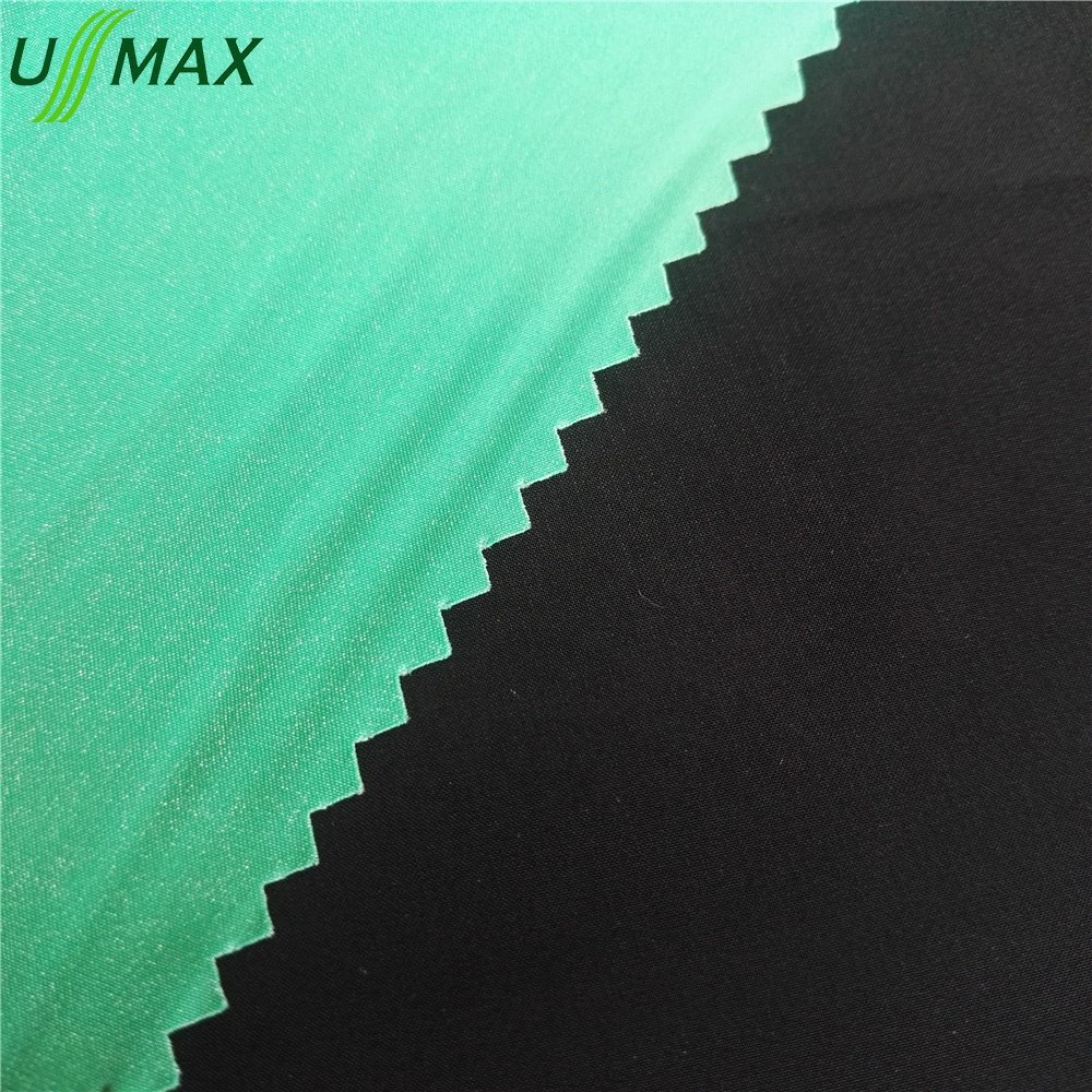 High quality 50d*50d 125gsm black 100% Polyester Taffeta T400 4 ways mechanical Spandex Stretch Elastic plain woven fabric