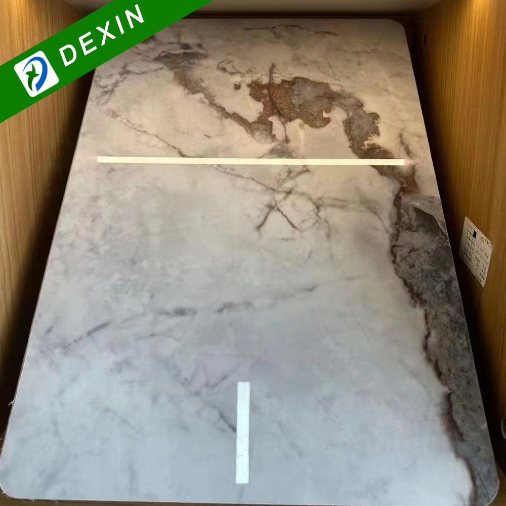 Waterproof BathroomWall Panel Marble Grain Composite Bamboo Charcoal Fiber Integrated Wood Veneer Wall Panel