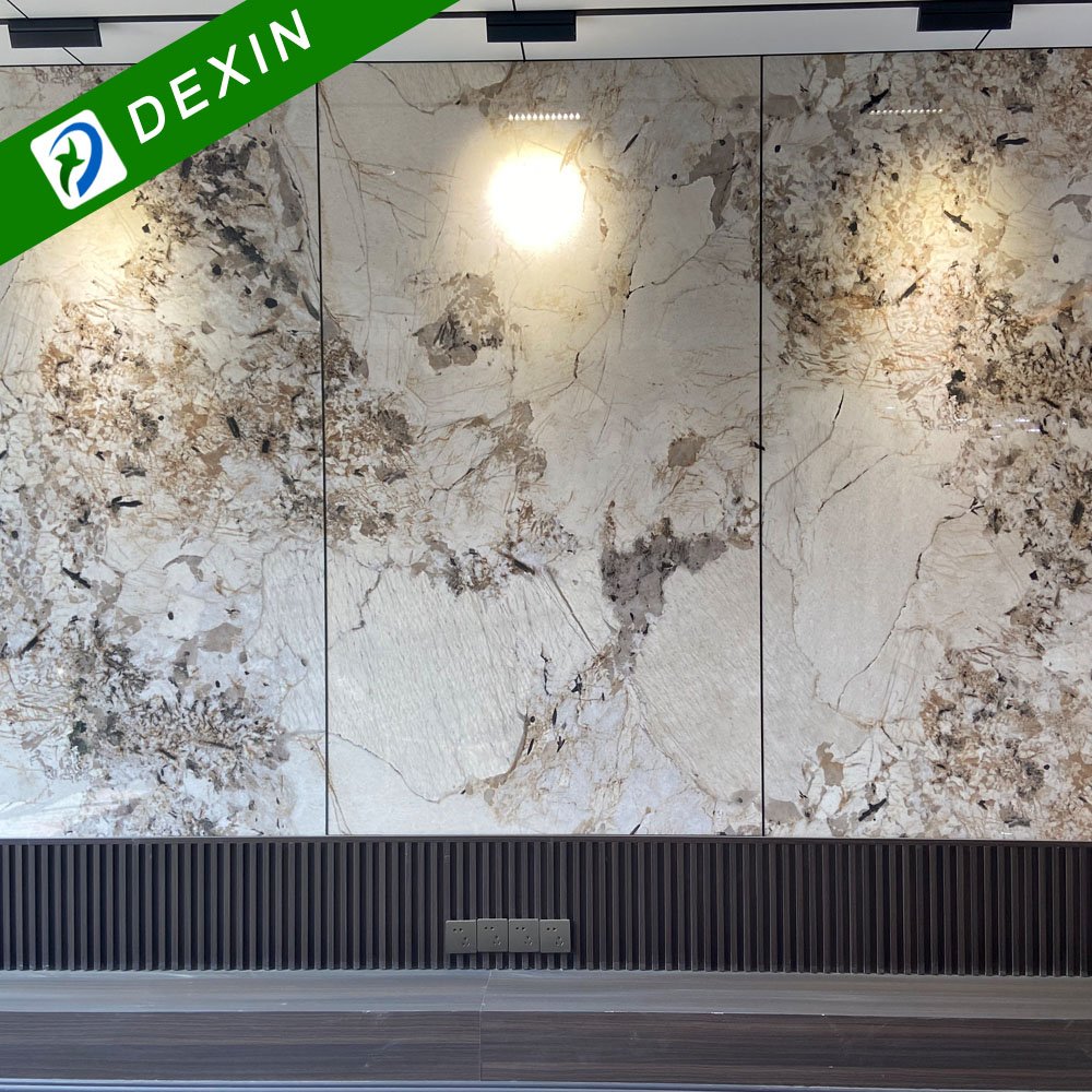 Waterproof BathroomWall Panel Marble Grain Composite Bamboo Charcoal Fiber Integrated Wood Veneer Wall Panel