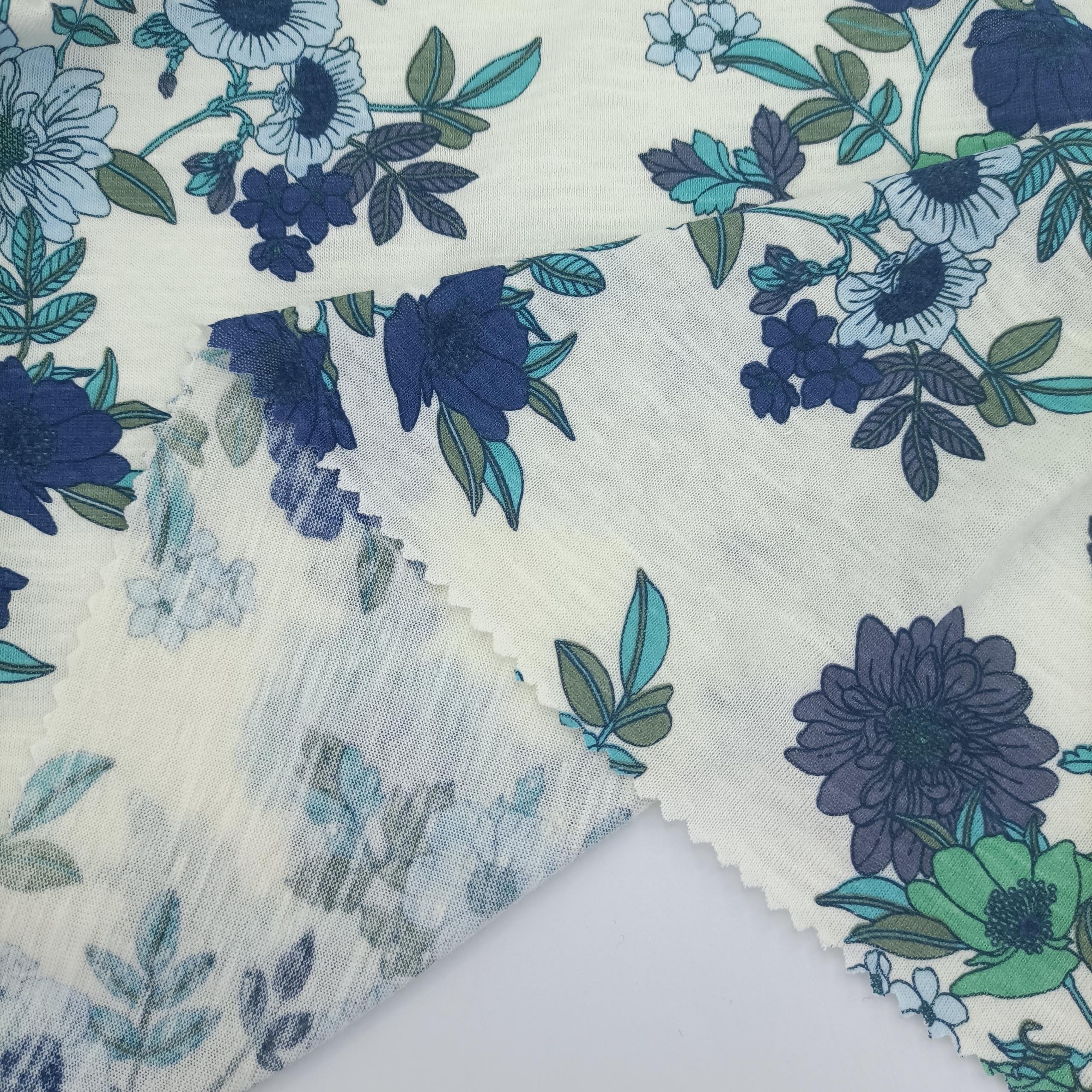 Yunda High Quality 140Gsm Lightweight Cotton Knit Fabrics Polyester Jersey Fabric Linen Fabric For Dress