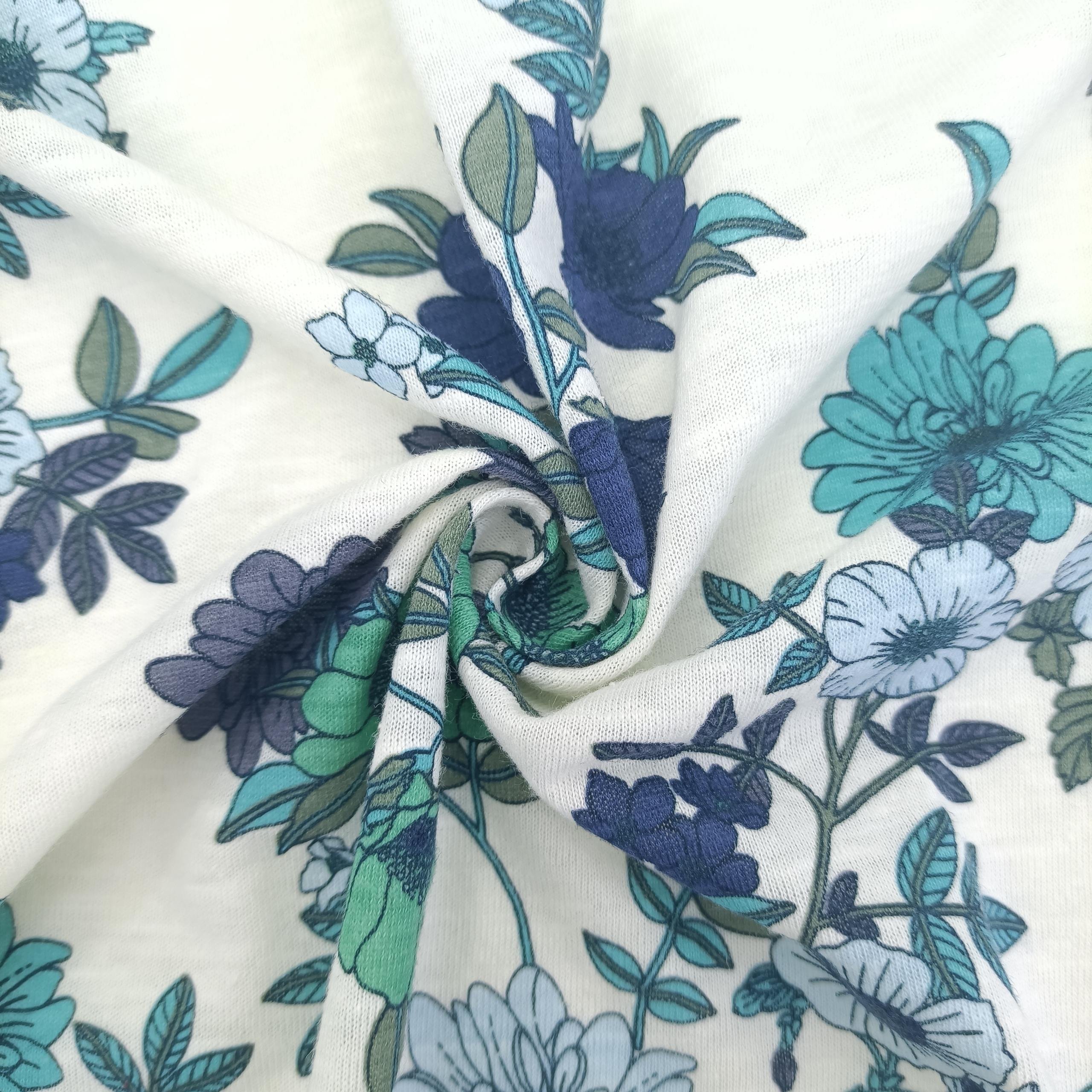 Yunda High Quality 140Gsm Lightweight Cotton Knit Fabrics Polyester Jersey Fabric Linen Fabric For Dress