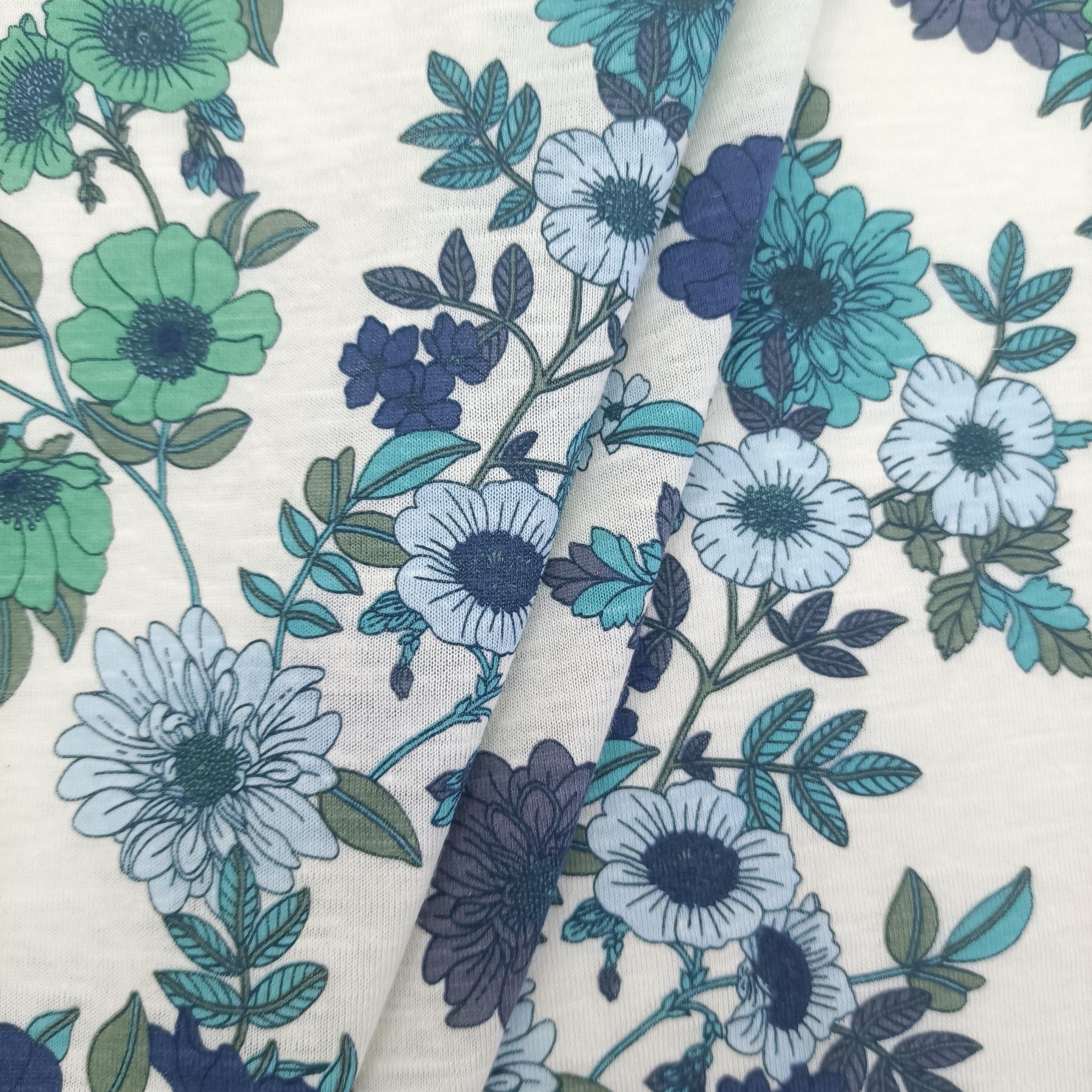 Yunda High Quality 140Gsm Lightweight Cotton Knit Fabrics Polyester Jersey Fabric Linen Fabric For Dress