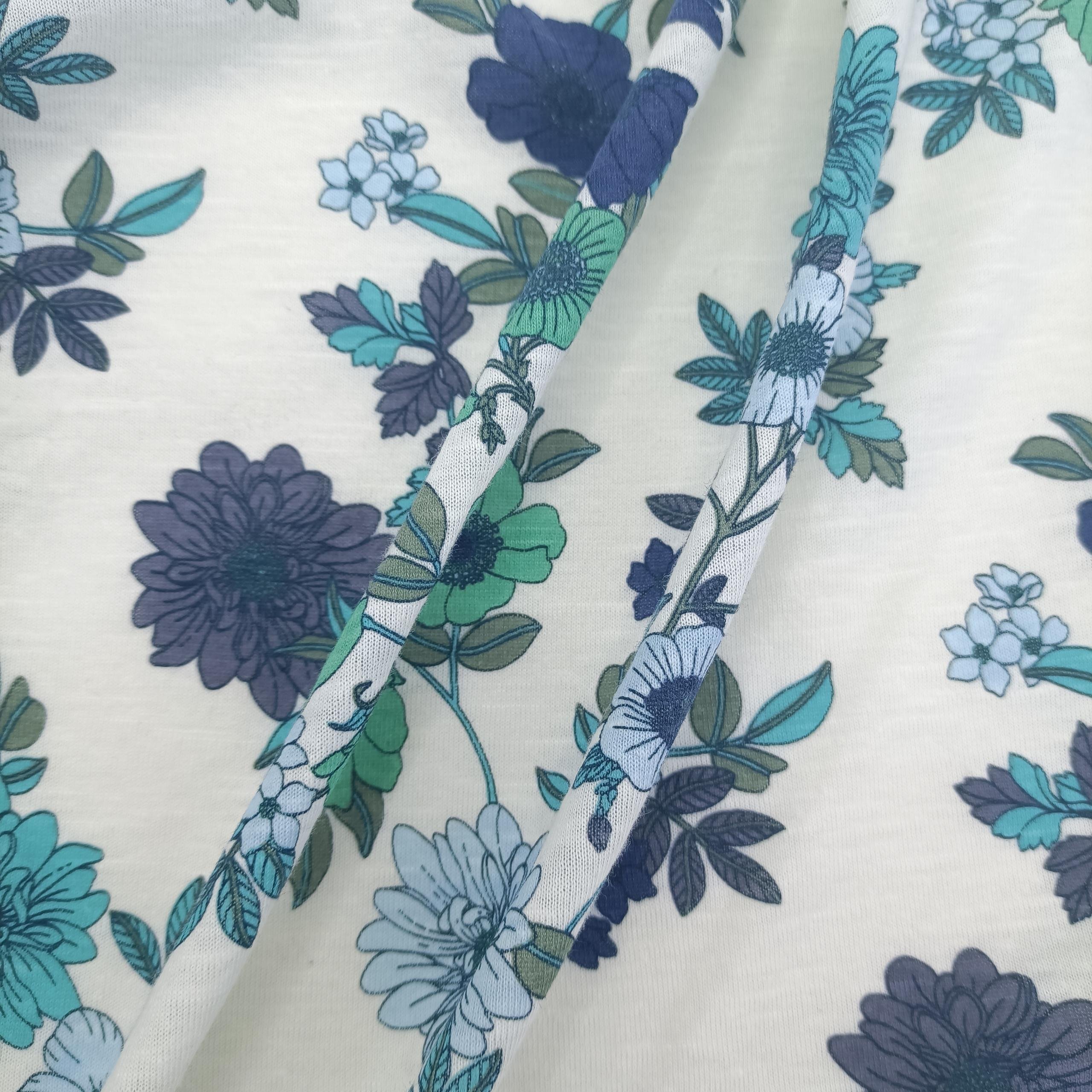 Yunda High Quality 140Gsm Lightweight Cotton Knit Fabrics Polyester Jersey Fabric Linen Fabric For Dress
