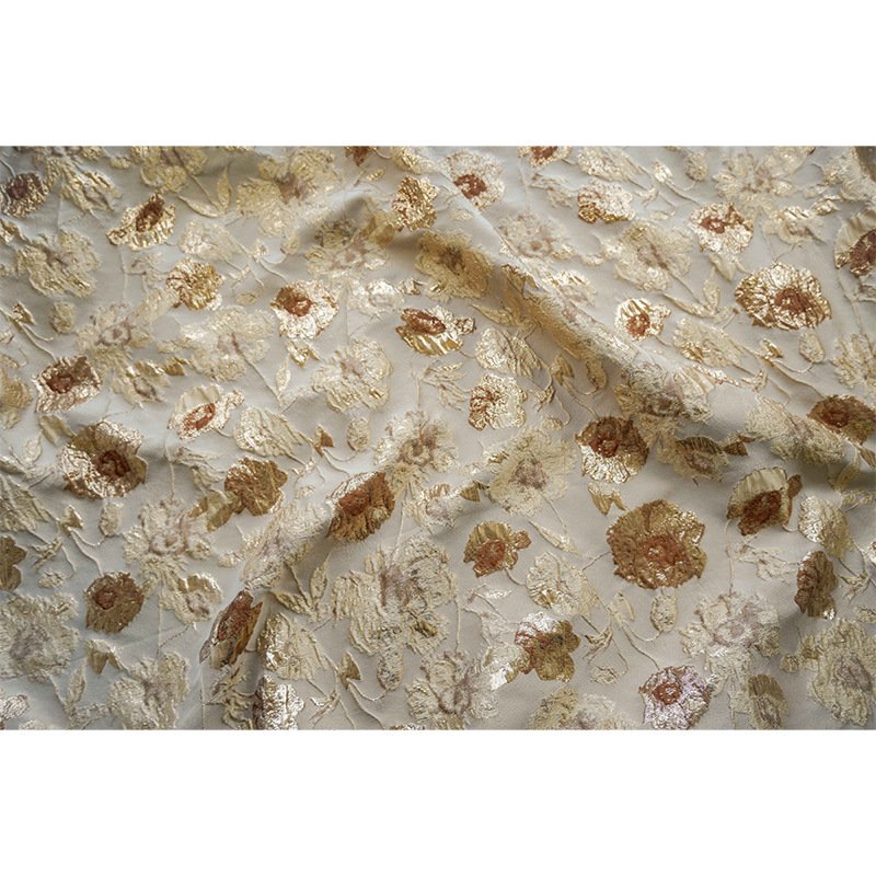 Designer Customize Metallic Fabric Beautiful 3d Pattern Floral Jacquard Brocade Fabric Material For Dress Garment