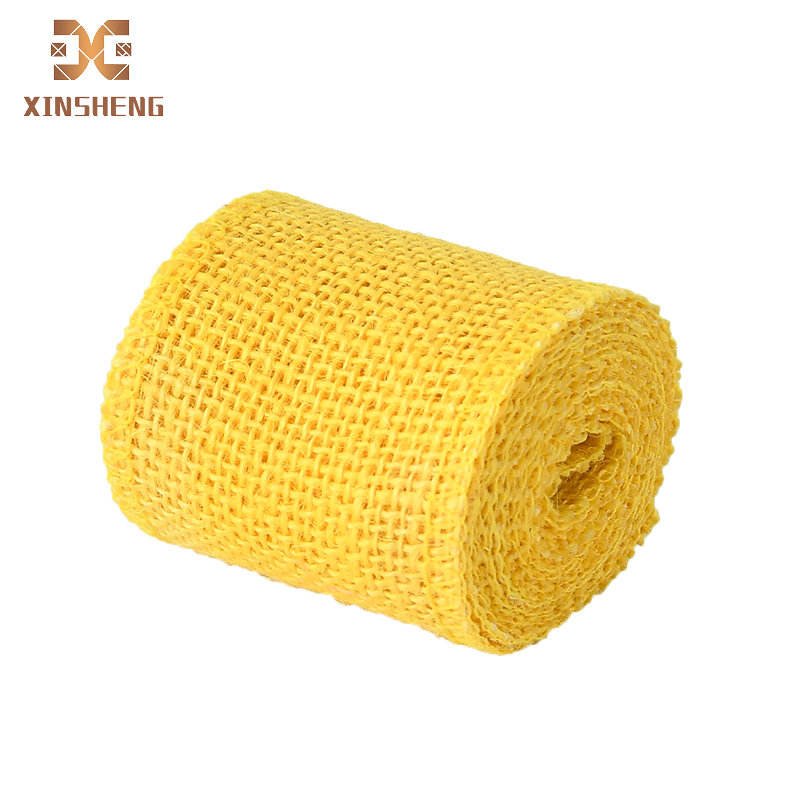 Best seller 6cm*2M Burlap Lace Ribbon Roll Linen Volume Jute Lace Band Party Decoration