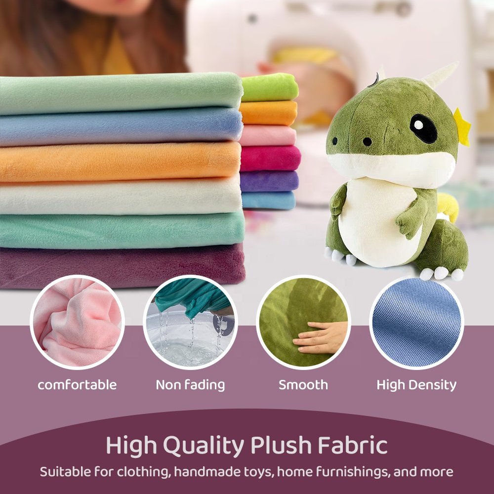 1.5mm solid color soft artificial mink fur fabric 100% polyester DIY clothing fabric doll plush fabric