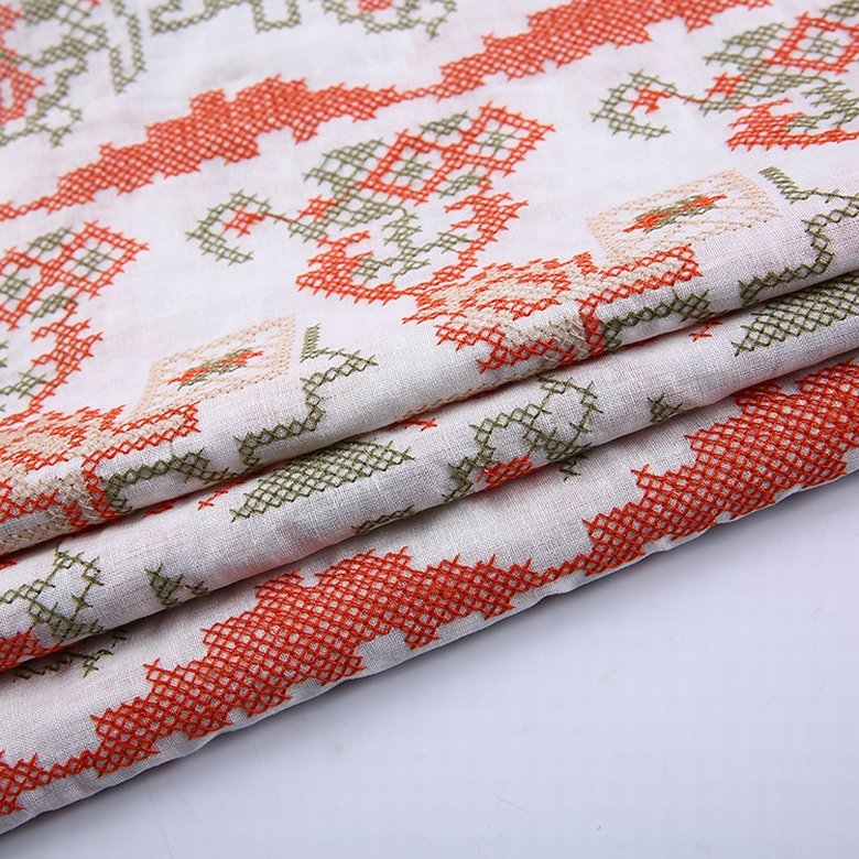 HA-15082D Good service chinese dress traditional style embroidered cotton linen fabric