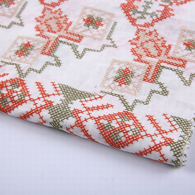 HA-15082D Good service chinese dress traditional style embroidered cotton linen fabric