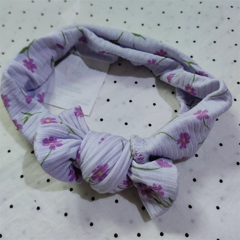 Customized Baby Girls Bamboo Knotted Headband Casual Soft Kids Bow Head Wrap For Infant Stretchy Hairband And Hat Custom Print