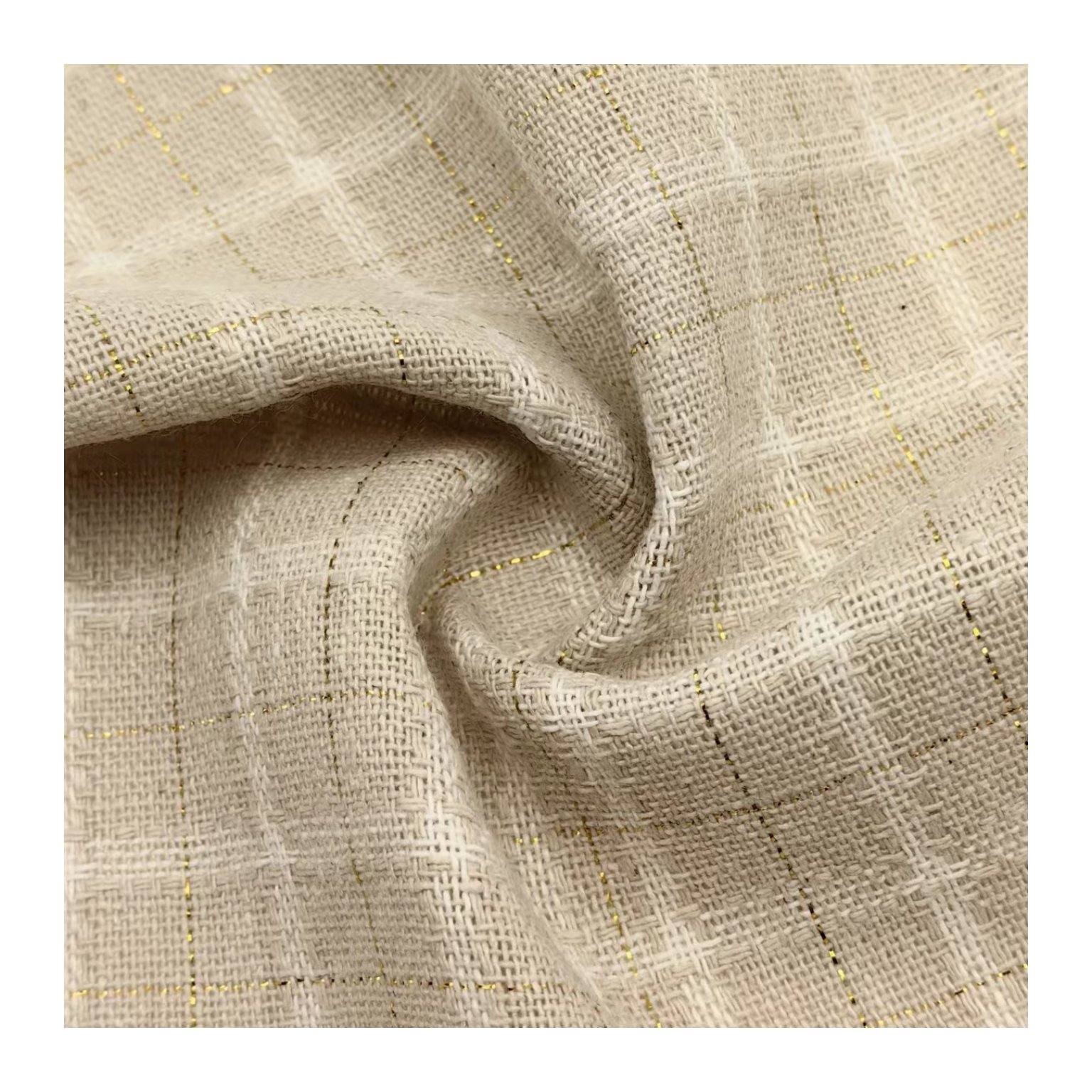 High Quality Natural Linen Fabric Plaid Fabric Cotton5% Linen10% Rayon30% Poly55% Plain eco-friendly fabric for clothing