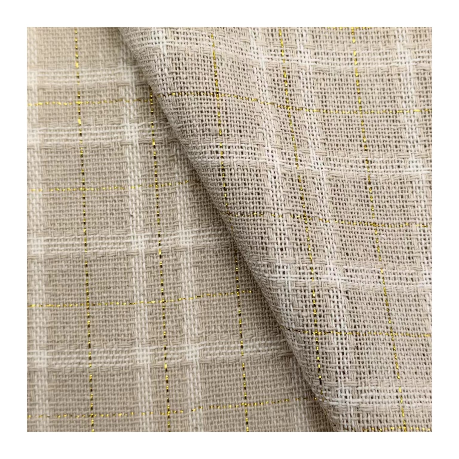 High Quality Natural Linen Fabric Plaid Fabric Cotton5% Linen10% Rayon30% Poly55% Plain eco-friendly fabric for clothing