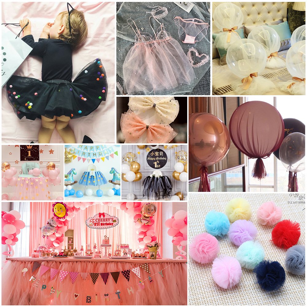 63 inch 100% polyester Tulle Fabric tablecloth DIY mesh tulle net TUTU dress tulle mesh fabric