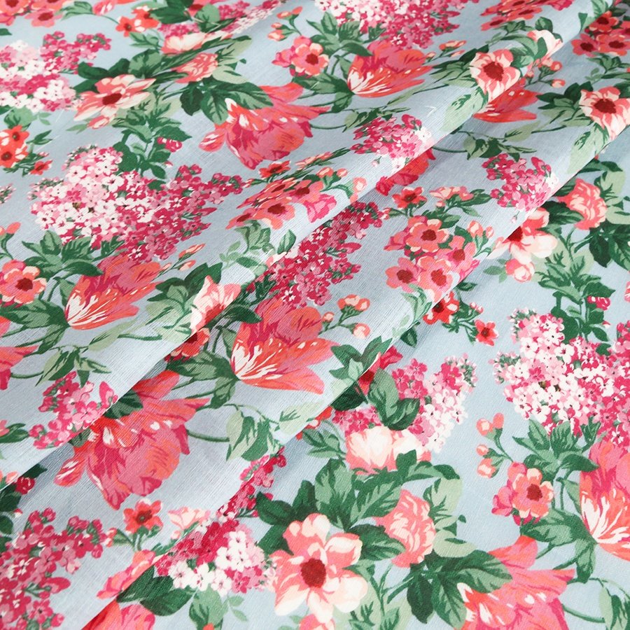 Custom Digital printed floral design on 100% Linen fabric
