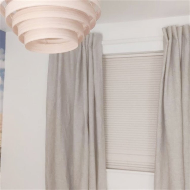 Beige curtains light house modern sample linen curtain with solid color window blackout curtain fabric