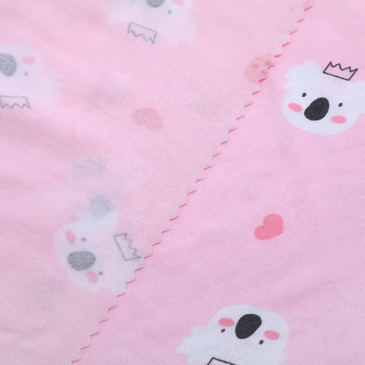 High quality no moq custom print jersey knit ly cra bamboo fabric for clothes