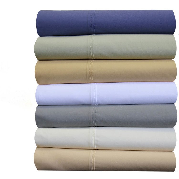 Feather & Stitch 100% Cotton Stripe sateen bedding set with 2 pillow case, 1 fitted sheet 1 flat sheet Sheets Set