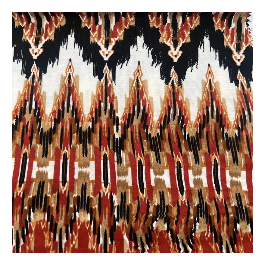 Low price high quality pure polyester fabric 95%polyester 5%spandex printed fabric for women dress