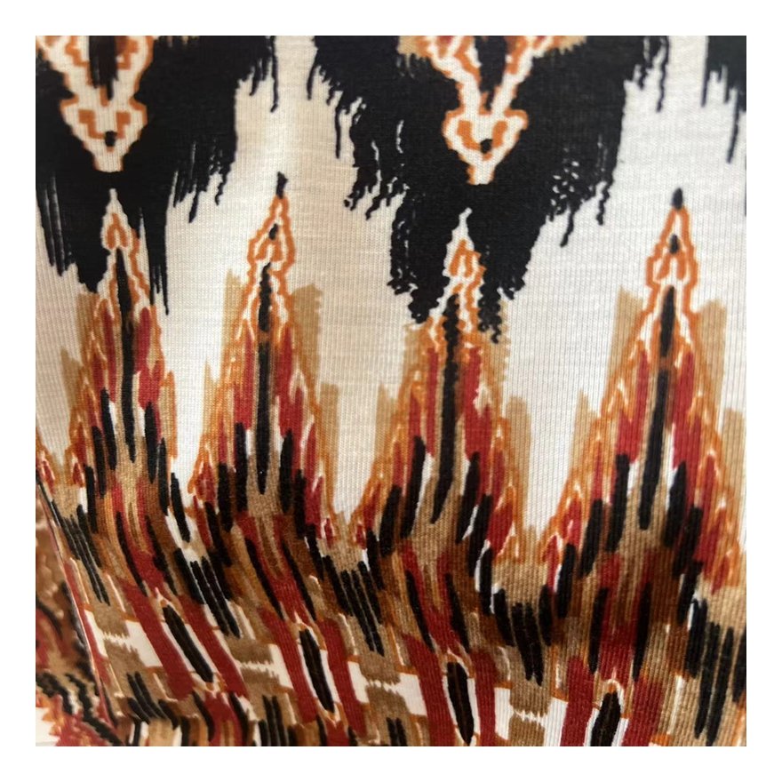Low price high quality pure polyester fabric 95%polyester 5%spandex printed fabric for women dress