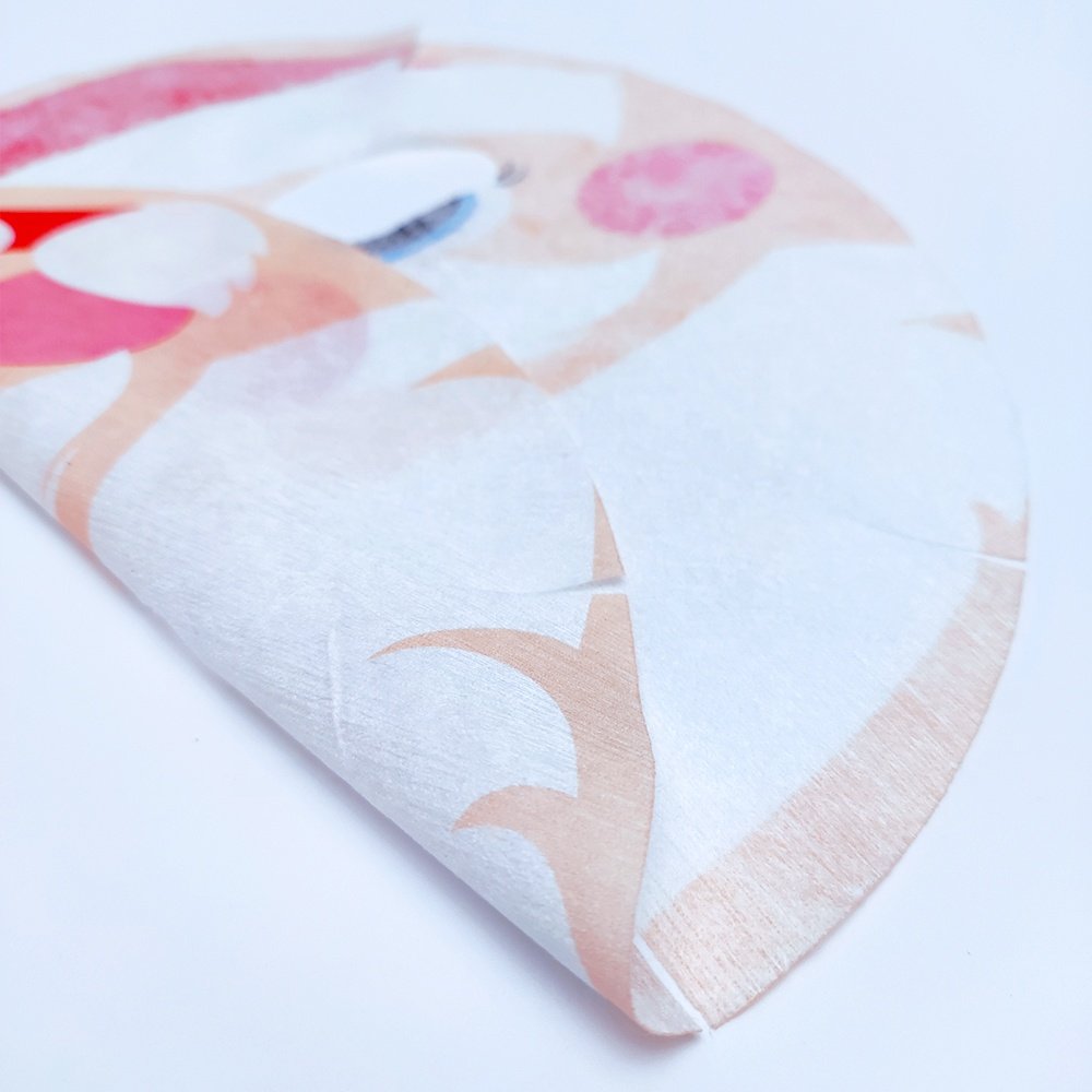 Santa Claus printed Facial Mask Sheet for Kids, Children - Made with 100% Cotton Bamboo Pulp Material