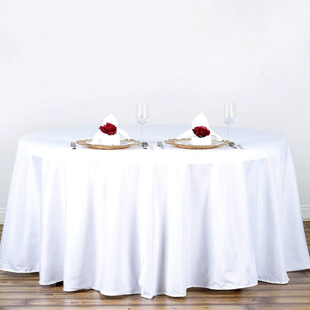 100% Cotton White Dining Cloth Extra Large Easy Care Quality Fabric Table Cover Home Durable For Party Decore Modern Stylish