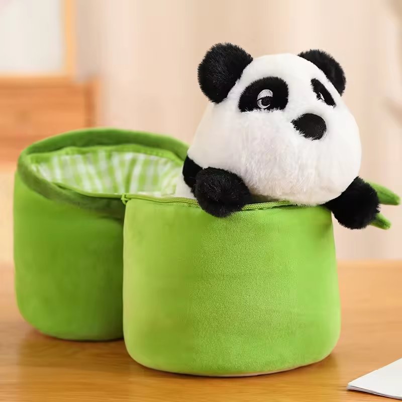 Panda Stuffed Animal Cute Panda with Bamboo Plush Doll Soft Panda Bear Plush Hugging Pillow for Kids