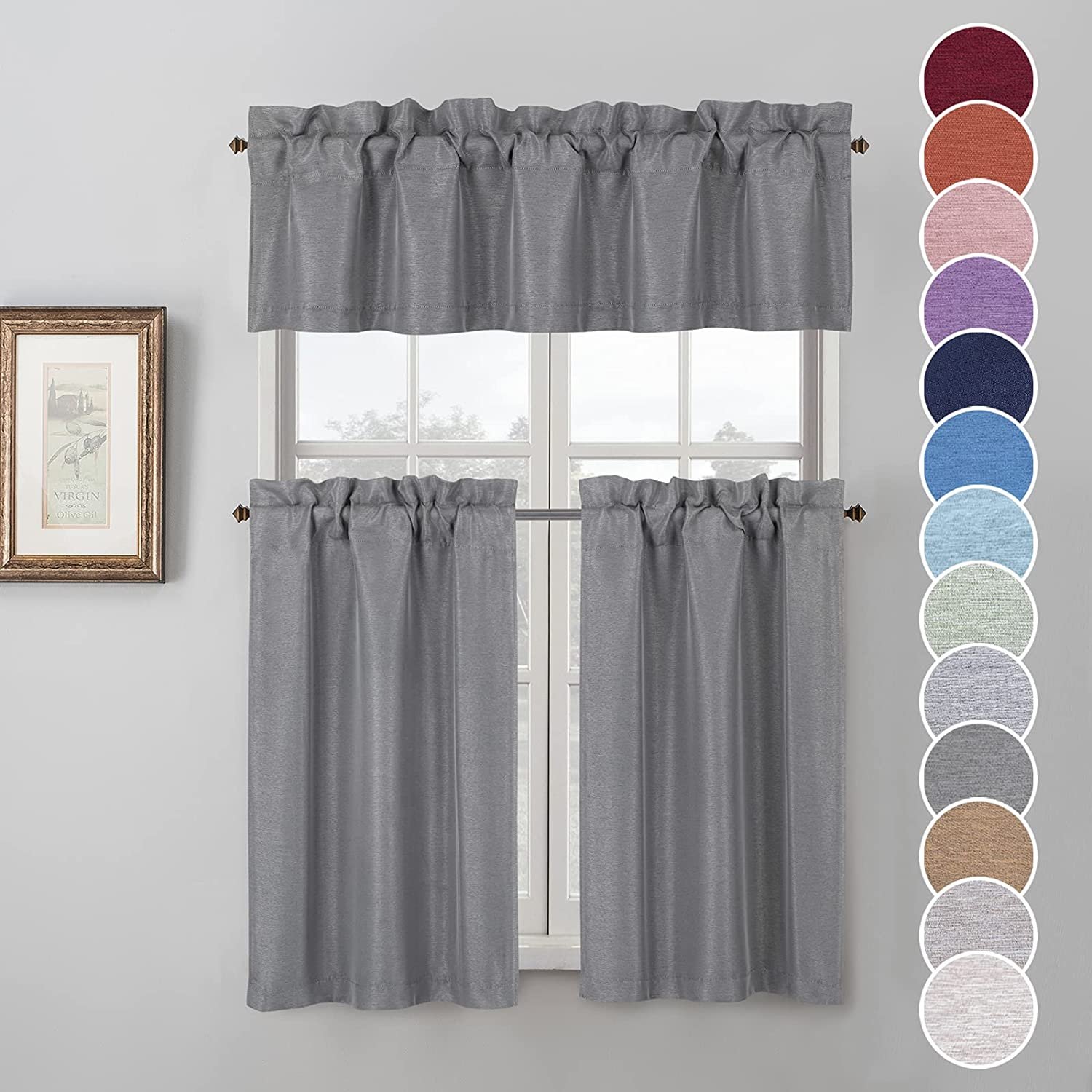 New Style Linen Kitchen Curtain Fabric Home 100% Blackout Curtains Polyester Fabric For Small Window