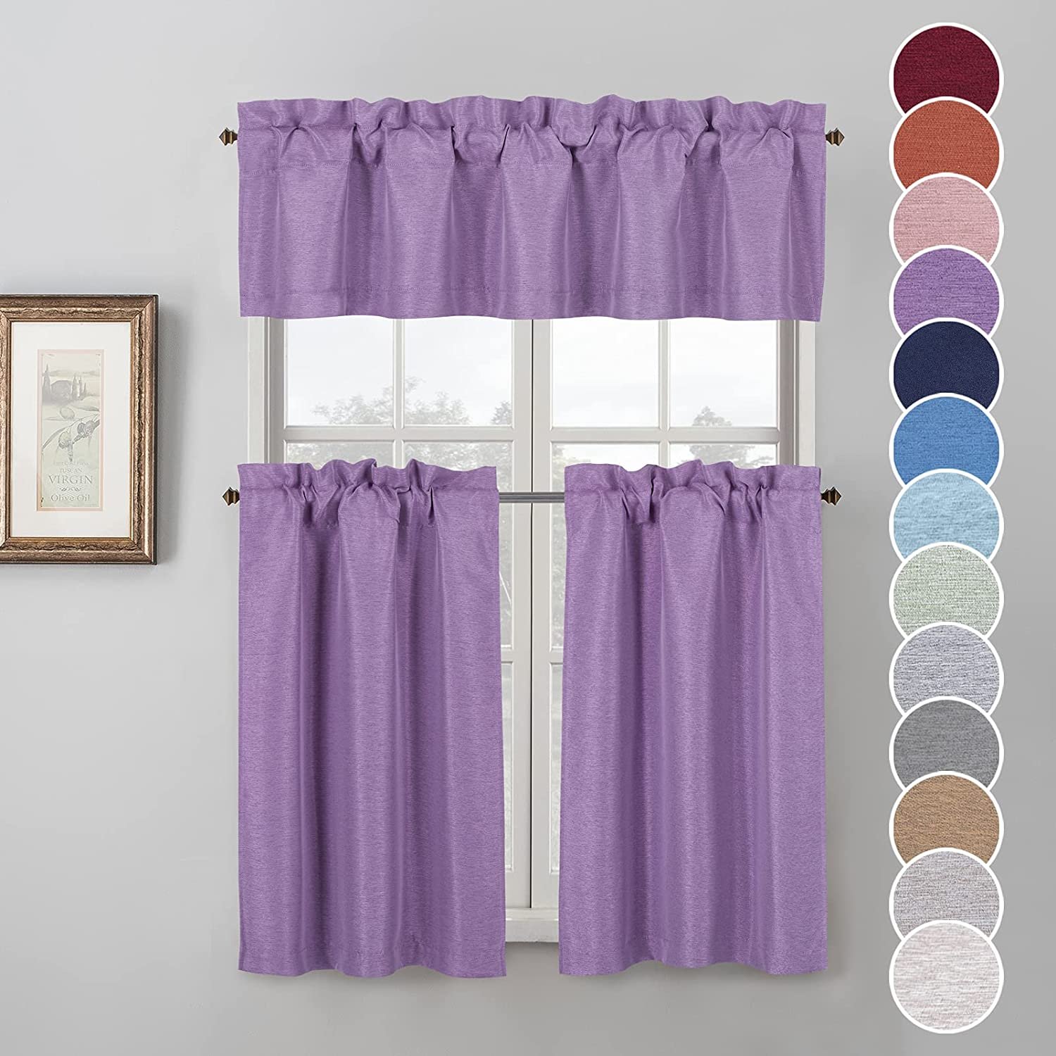 New Style Linen Kitchen Curtain Fabric Home 100% Blackout Curtains Polyester Fabric For Small Window