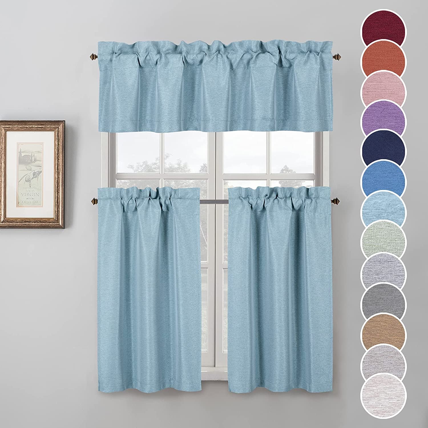New Style Linen Kitchen Curtain Fabric Home 100% Blackout Curtains Polyester Fabric For Small Window
