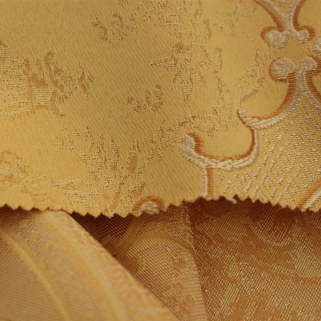 Customized Good Quality IFR China style polyester jacquard polyester satin blackout embossed curtain fabric