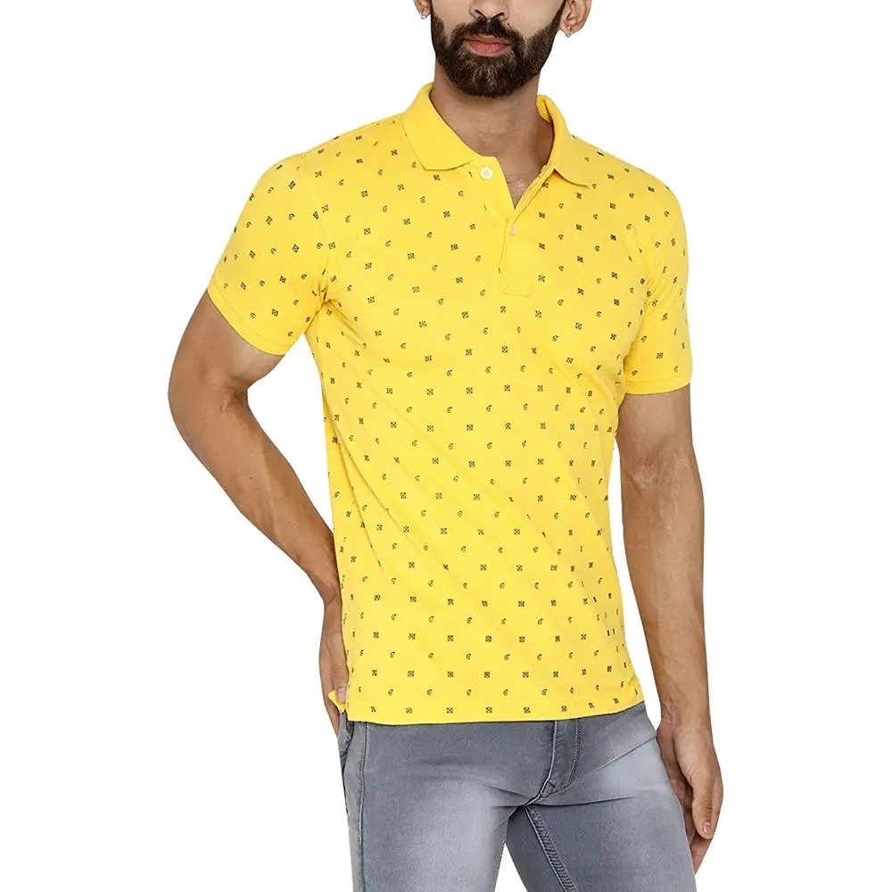 New Style Custom Logo Mens Polo Shirts Solid 100% Cotton Long Sleeve Rugby Polo Shirt Knitted Fabric Casual Plain Dyed