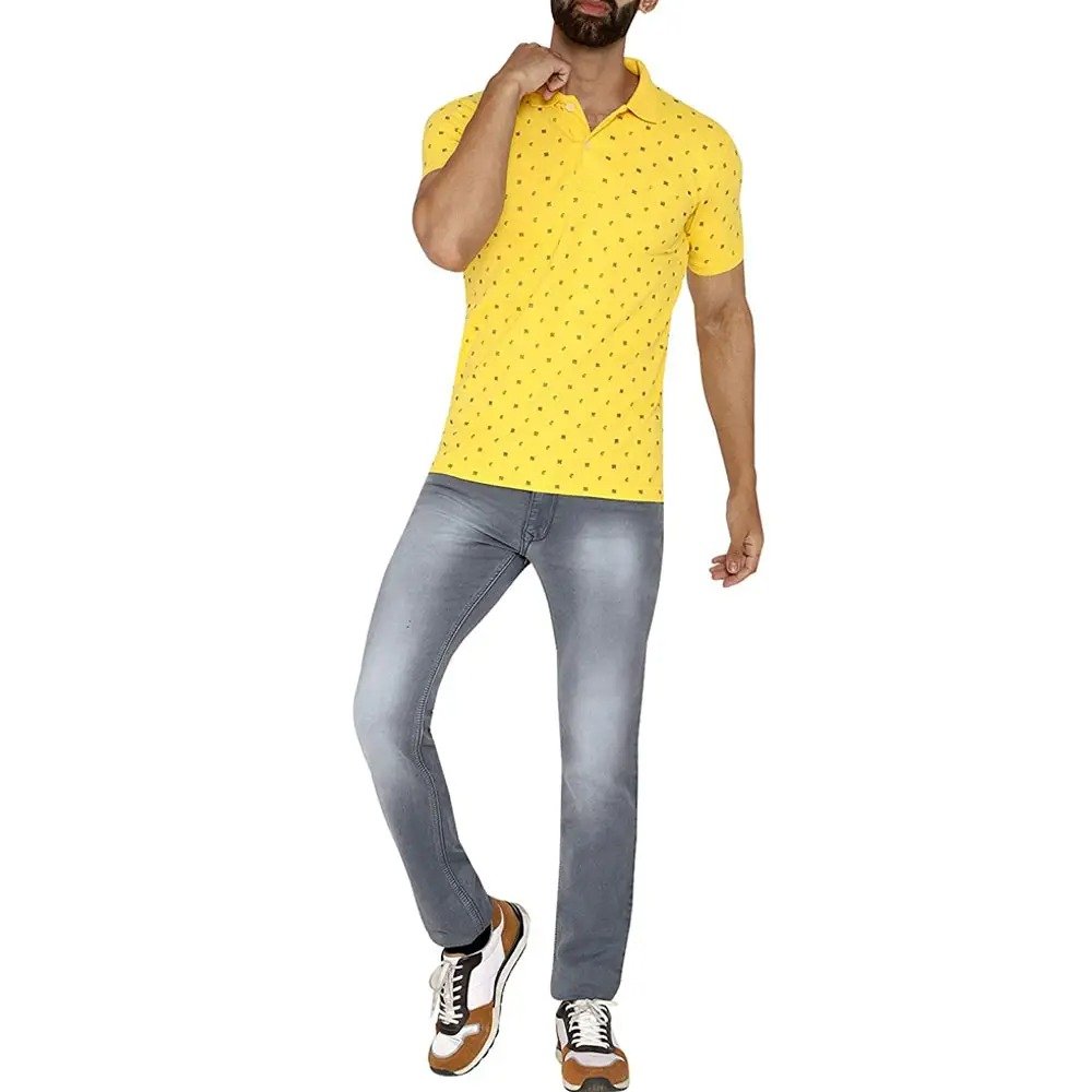 New Style Custom Logo Mens Polo Shirts Solid 100% Cotton Long Sleeve Rugby Polo Shirt Knitted Fabric Casual Plain Dyed