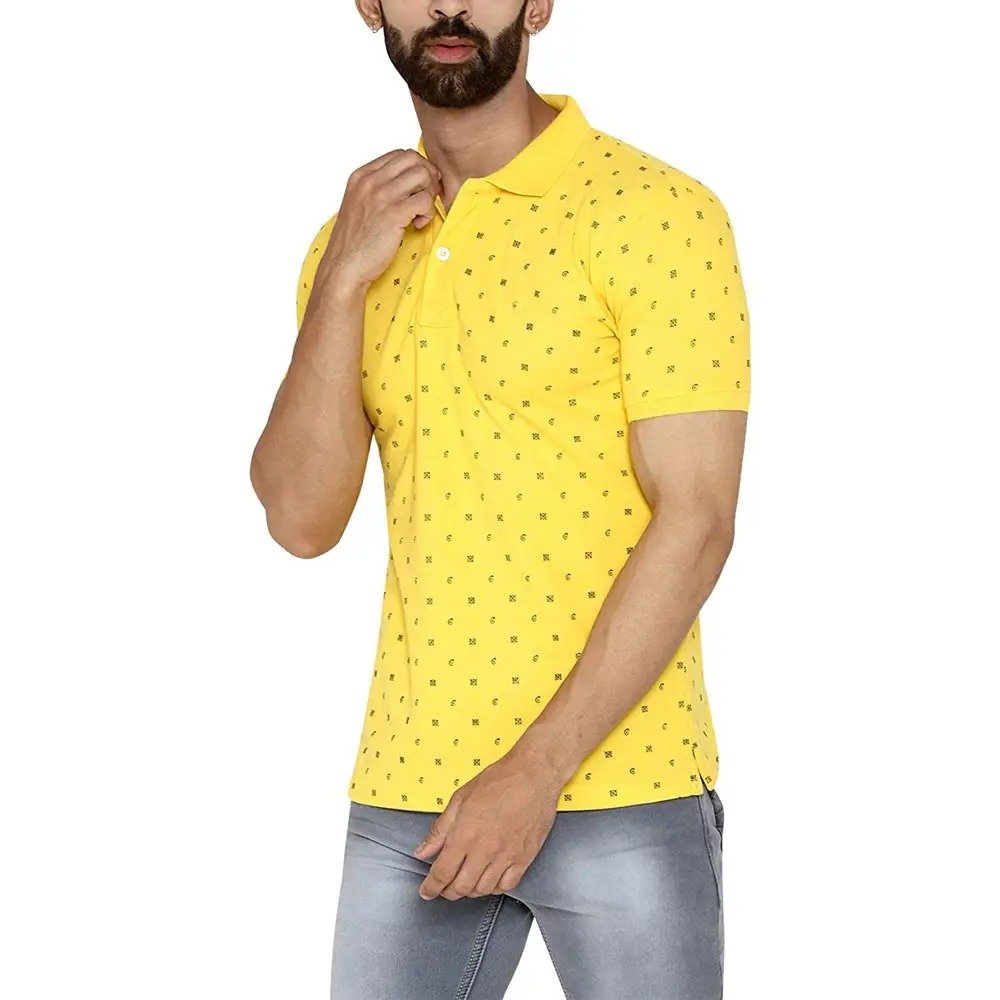 New Style Custom Logo Mens Polo Shirts Solid 100% Cotton Long Sleeve Rugby Polo Shirt Knitted Fabric Casual Plain Dyed