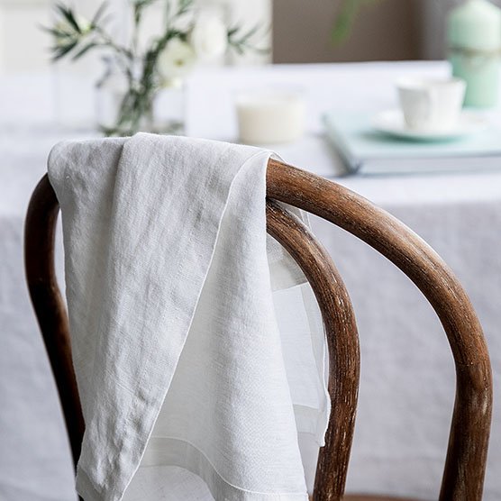 Wedding party rectangle embroidered printed custom white washable wedding party linens fabric faux pure linen tablecloths