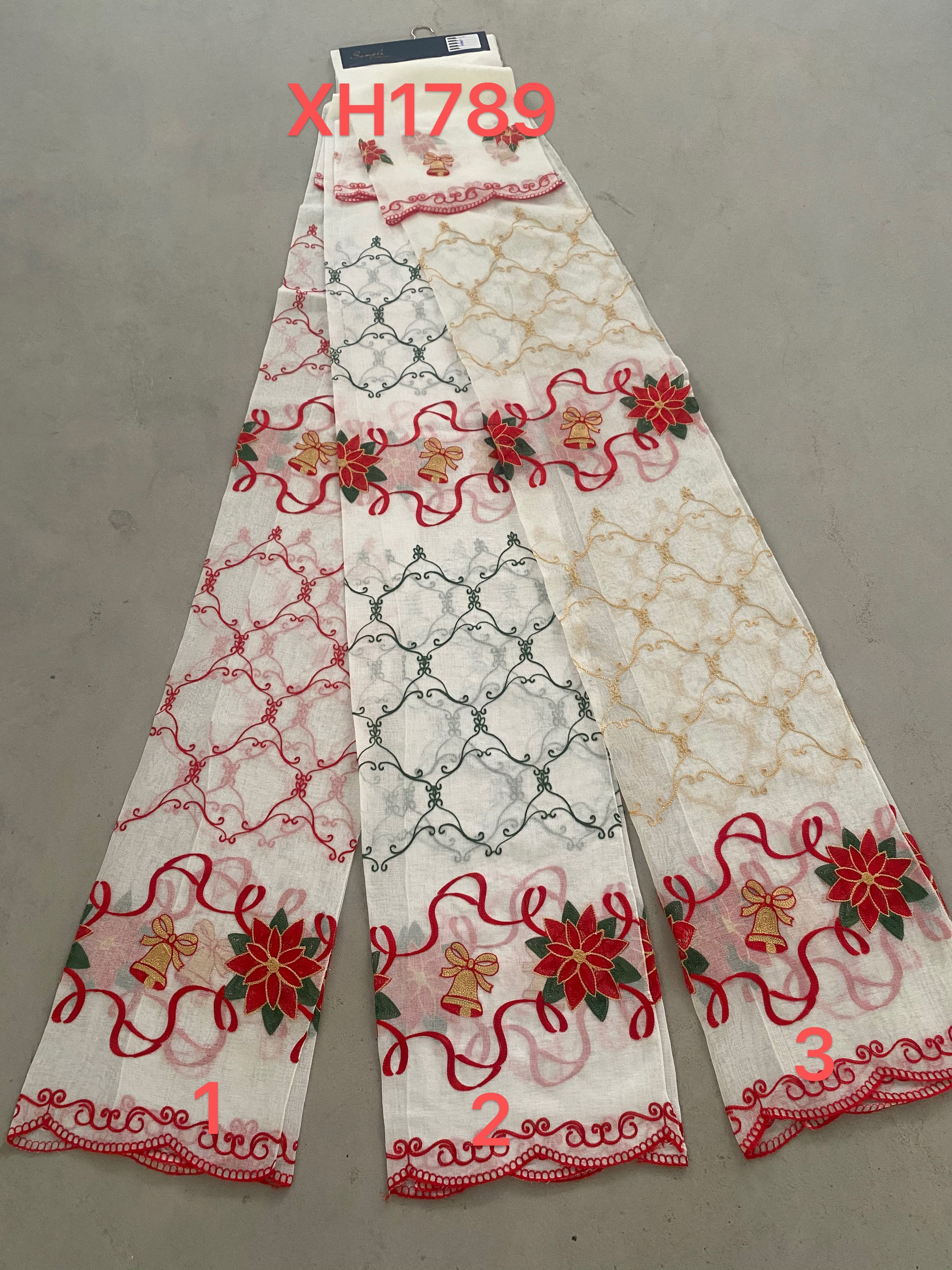 Wholesale Home Textile Tulle Sheer Embroidery Christmas Home Deco Curtain Fabric Christmas Decorations Linen