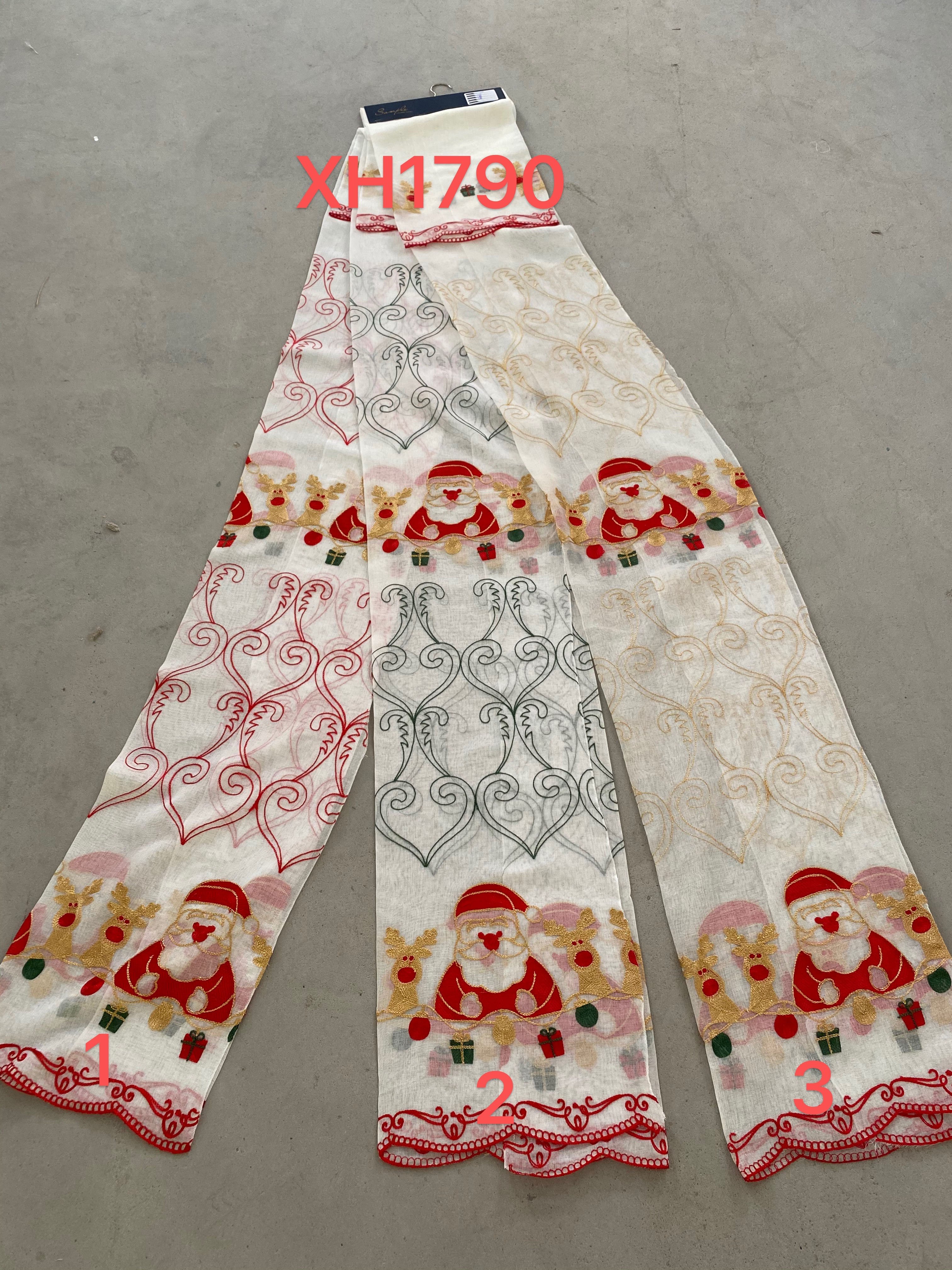 Wholesale Home Textile Tulle Sheer Embroidery Christmas Home Deco Curtain Fabric Christmas Decorations Linen