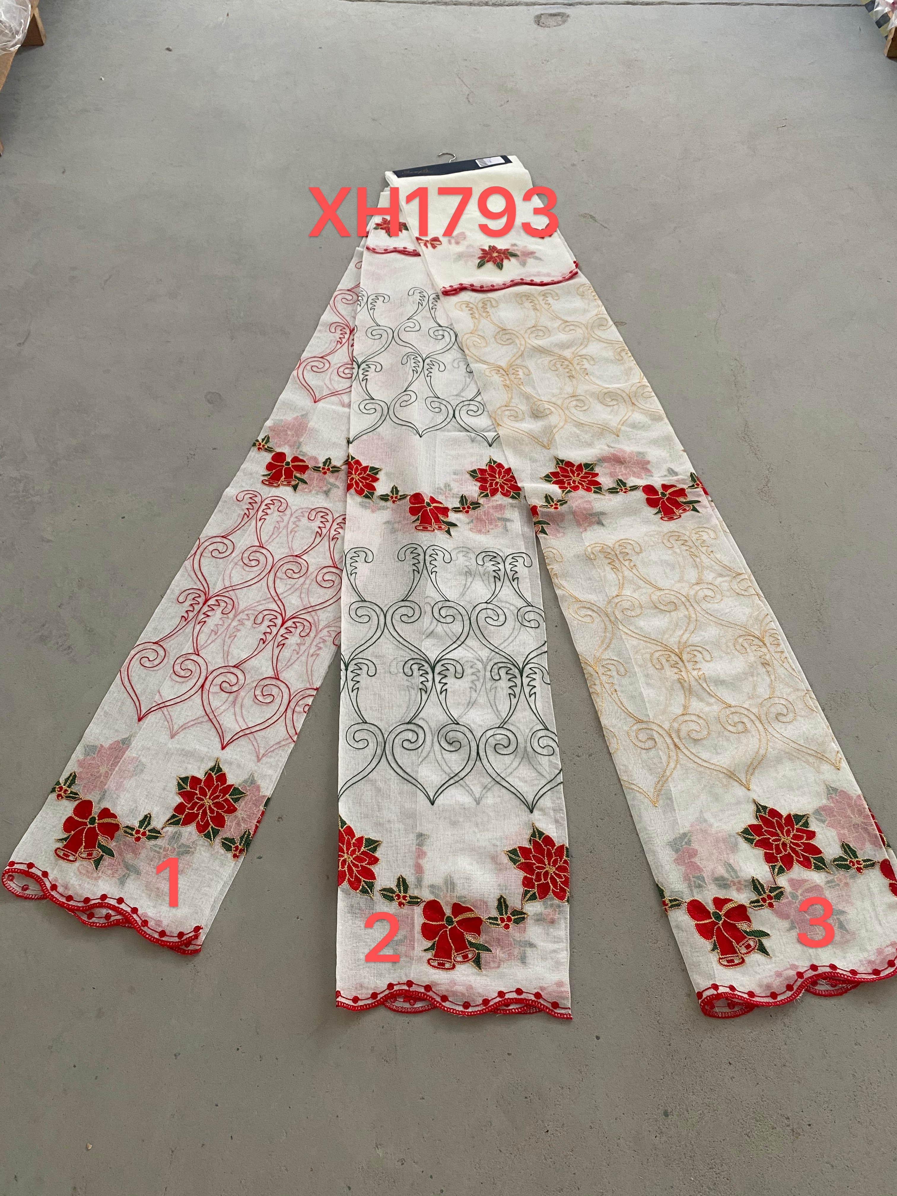 Wholesale Home Textile Tulle Sheer Embroidery Christmas Home Deco Curtain Fabric Christmas Decorations Linen