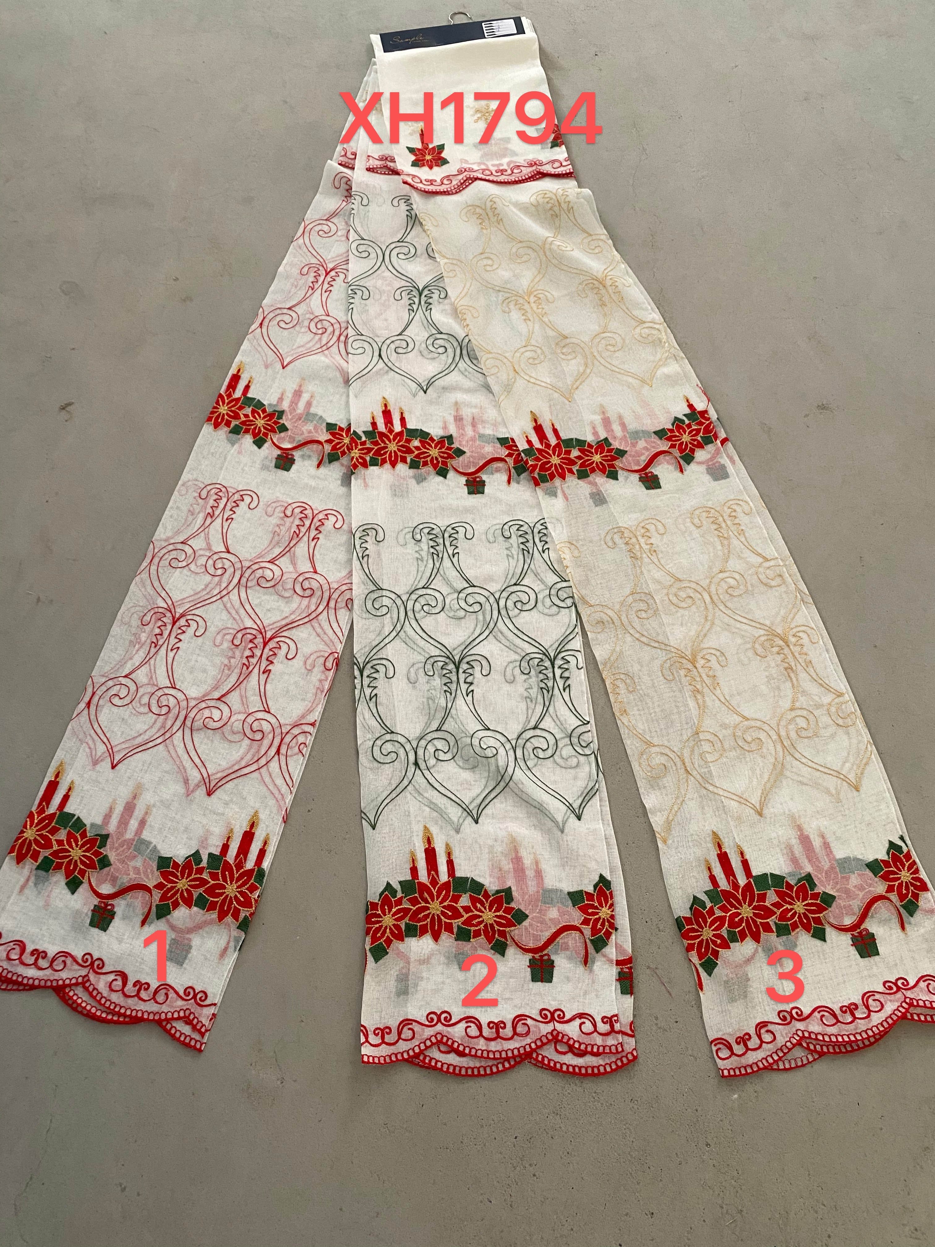 Wholesale Home Textile Tulle Sheer Embroidery Christmas Home Deco Curtain Fabric Christmas Decorations Linen