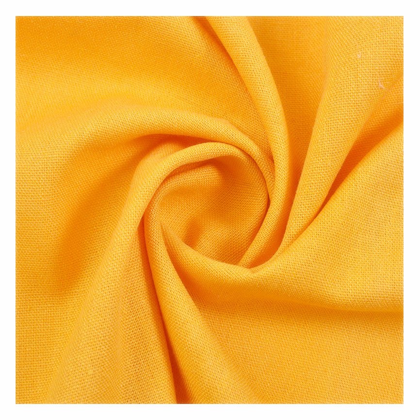 180-200gsm Woven cotton linen fabric viscose rayon linen slub solid cotton linen shirt fabric for men