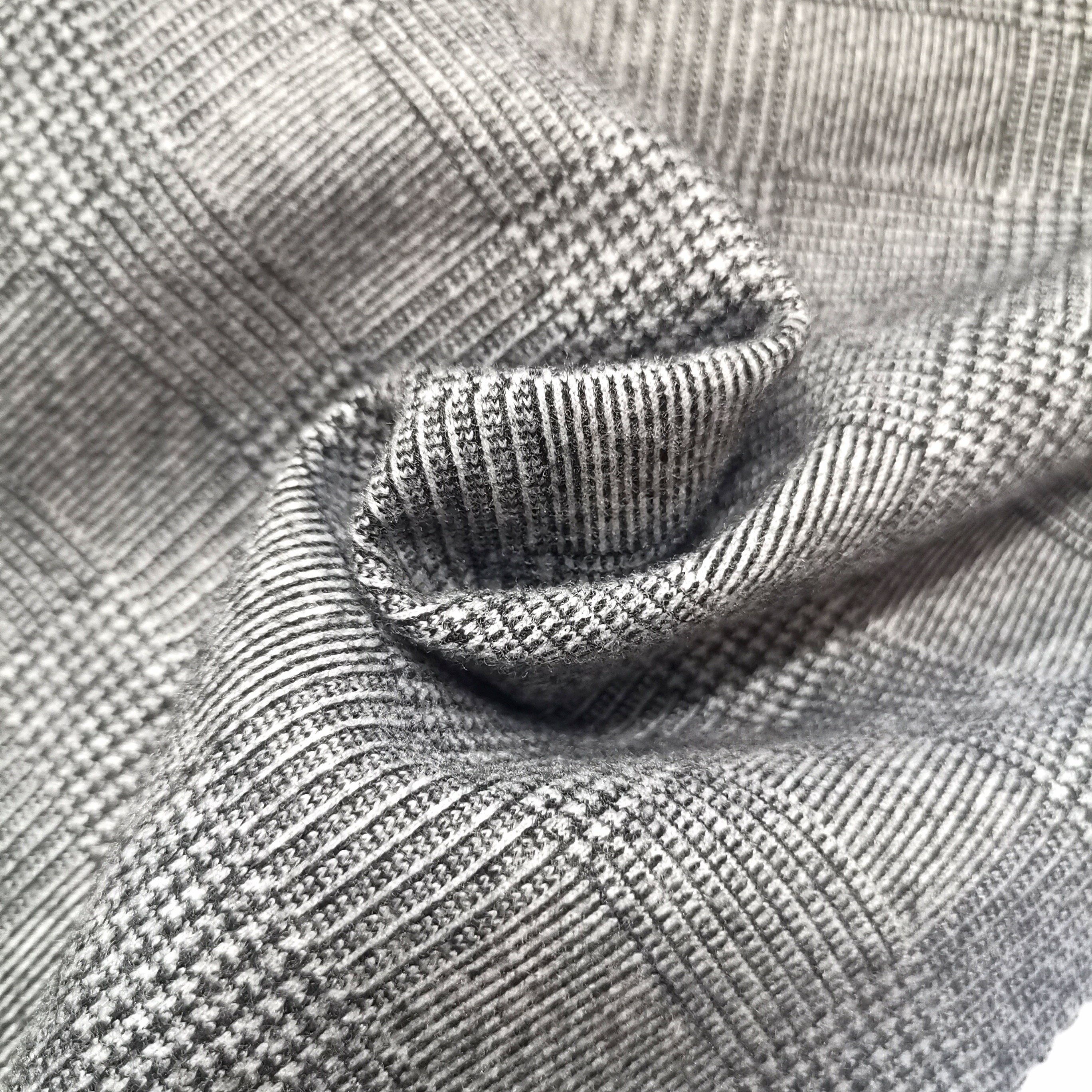 100%Polyester lint brush knit jacquard fabric yarn dye prickle finishing knit fabric for garment coat jacket