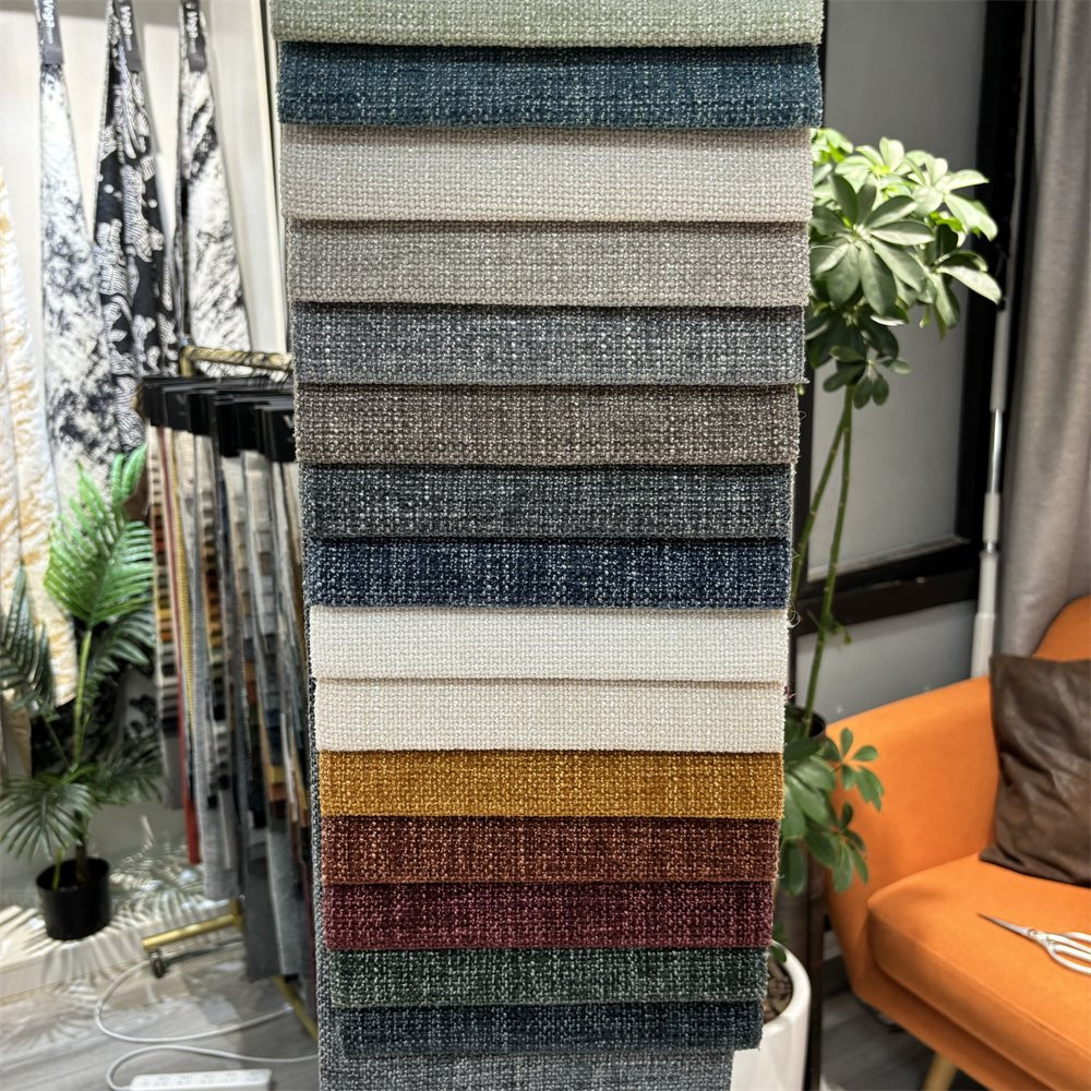 560GSM 100% polyester textile china manufacturer linen fabric for furniture Vega 0146