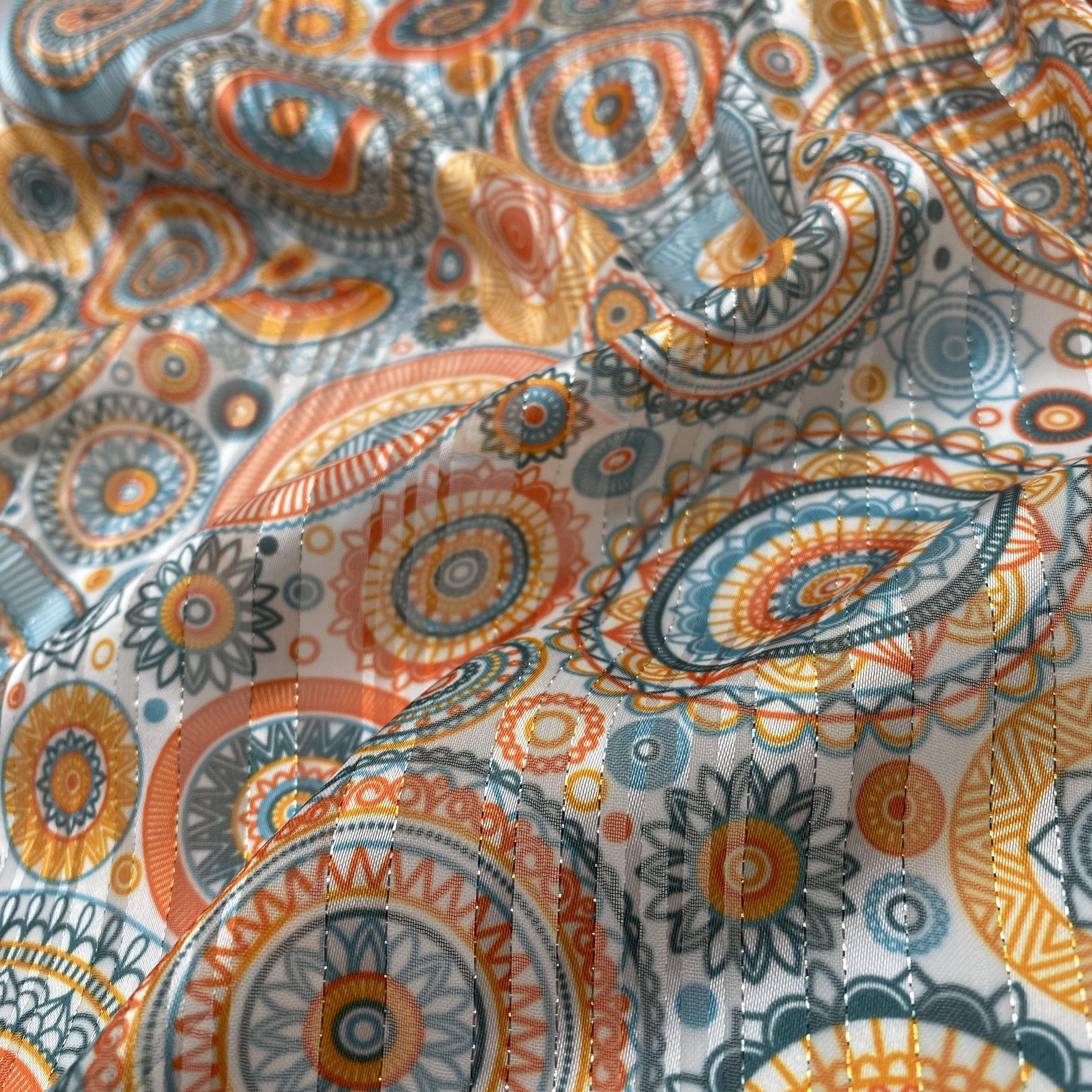 XITONG TEXTILE SUPPLIERS CLOTHING WOVEN FABRICS WHOLESALE PRINTING chiffon FABRIC WITH METALLIC FOR DRESS