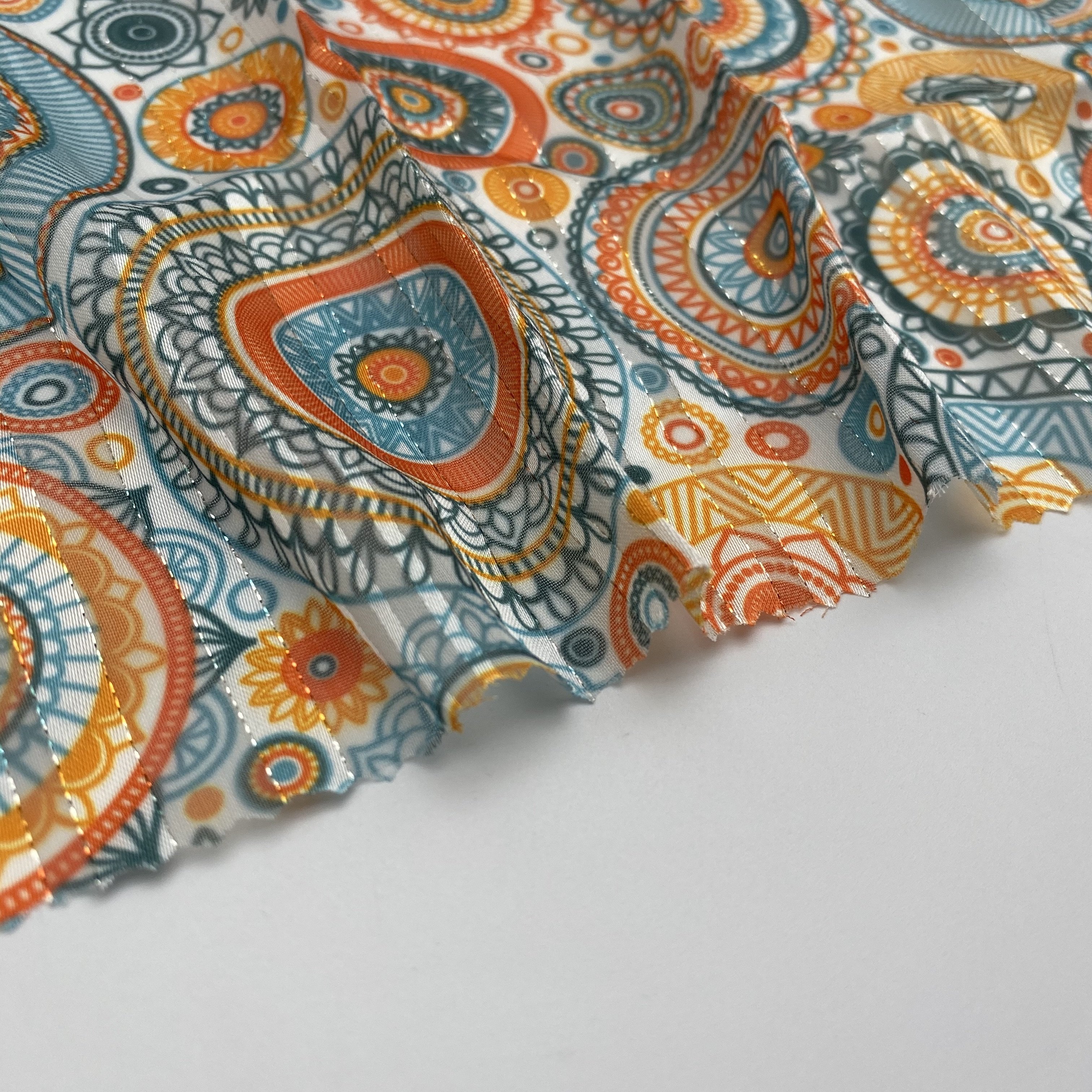 XITONG TEXTILE SUPPLIERS CLOTHING WOVEN FABRICS WHOLESALE PRINTING chiffon FABRIC WITH METALLIC FOR DRESS