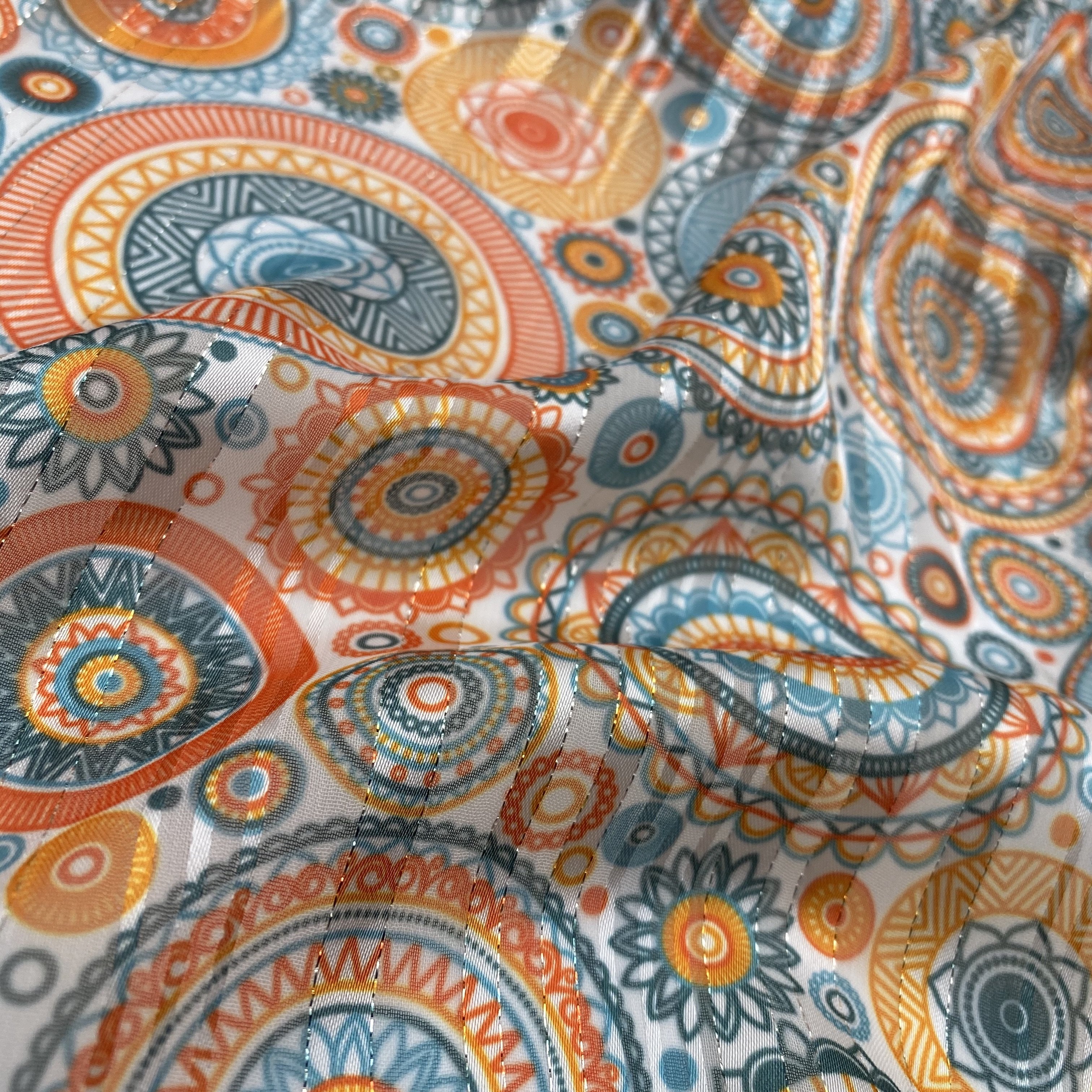 XITONG TEXTILE SUPPLIERS CLOTHING WOVEN FABRICS WHOLESALE PRINTING chiffon FABRIC WITH METALLIC FOR DRESS
