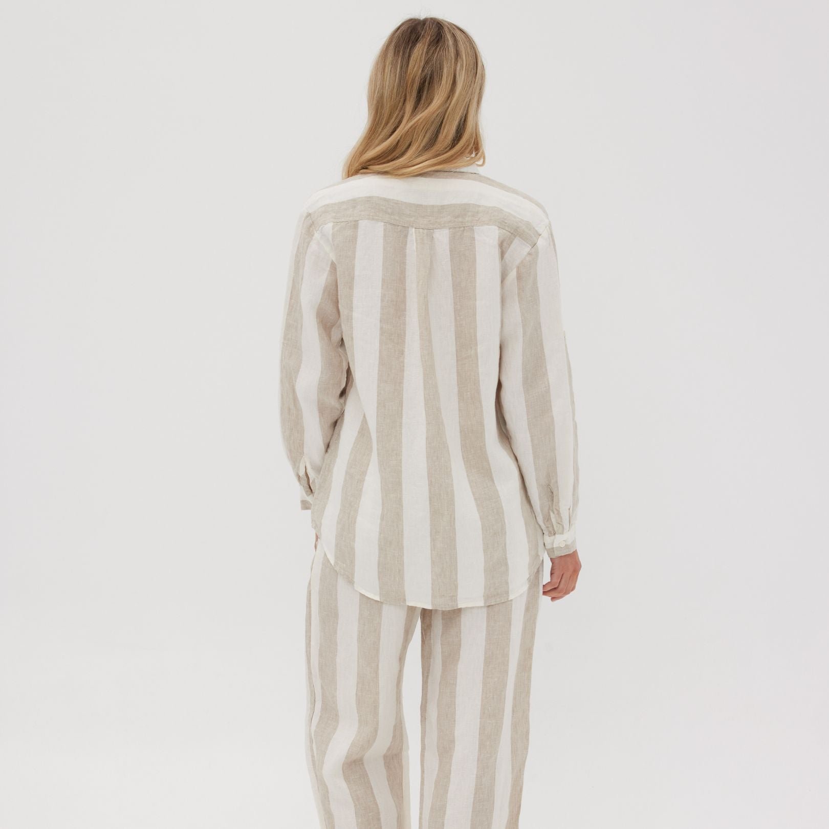 Custom 100% linen striped fabric wholesale soft comfortable private customization fabric for clothing