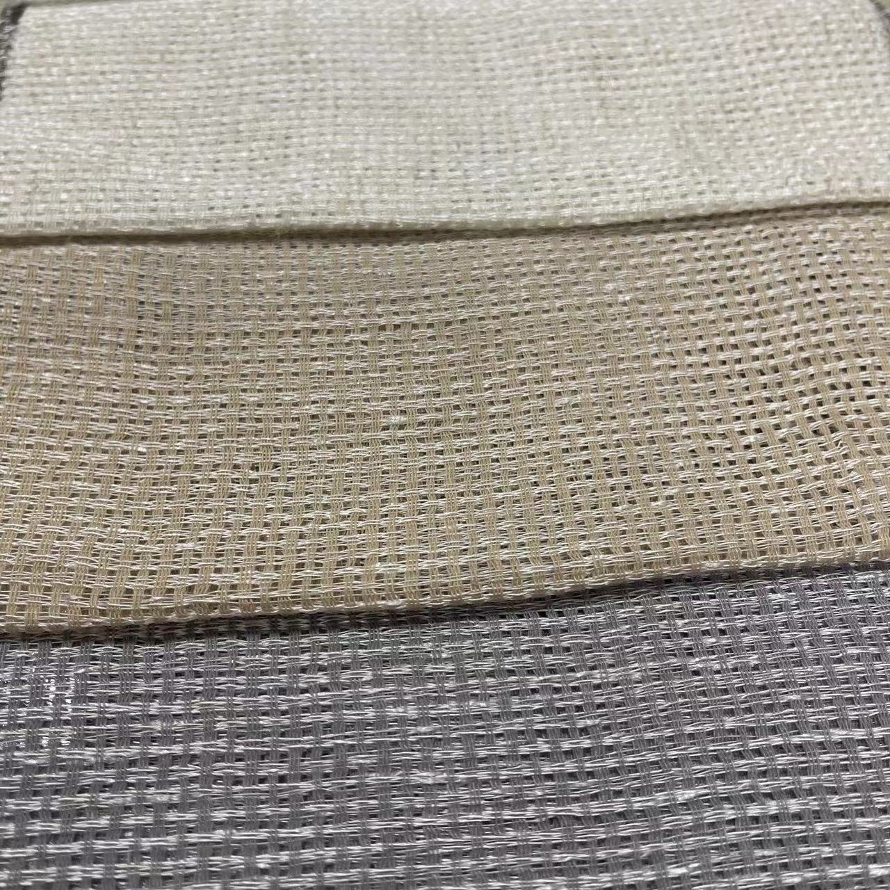 Coarse and Crazy Hollow Weaving Style Hotel Flame Retardant Curtain Sheer Fabric