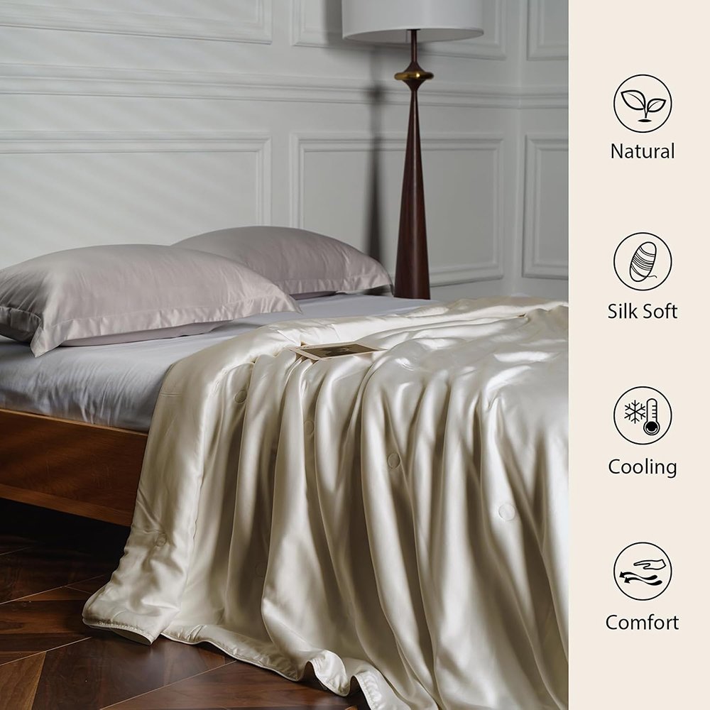 100% Viscose from Bamboo Fabric Quilted Blanket Comforter Quality bedding Set Natural Lightweighted Cooling bedding Hot Sleepers